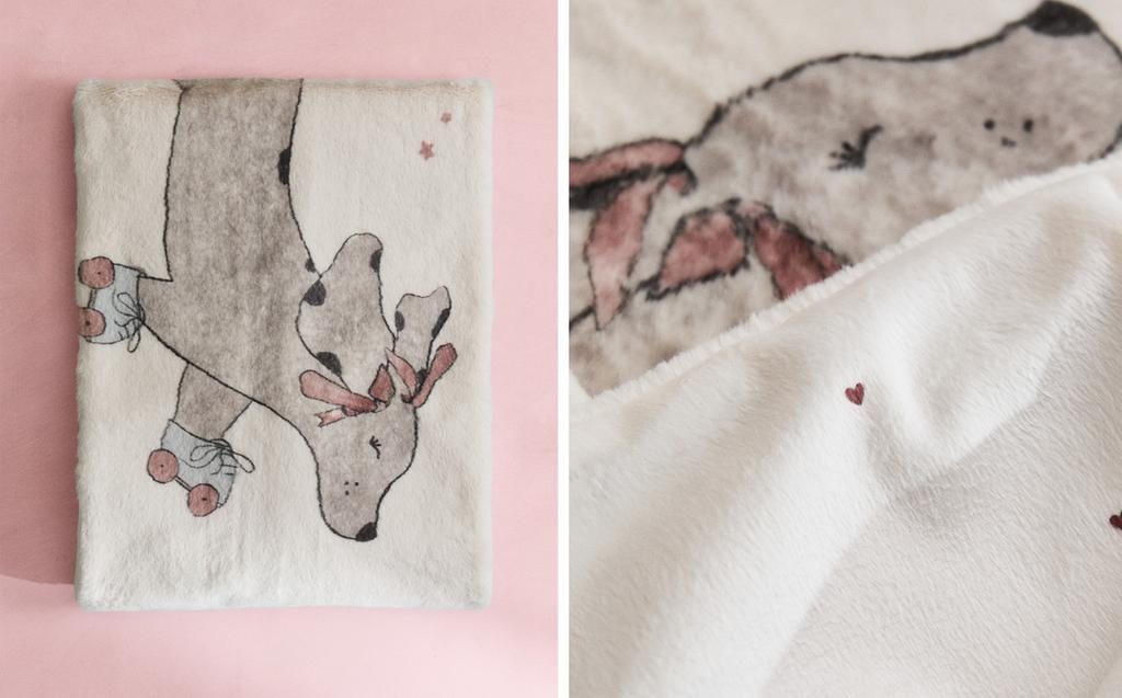 MANTA DE BEBÊ SUAVE CÃO PATINADOR MANTA DE BEBÊ SUAVE CÃO PATINADOR