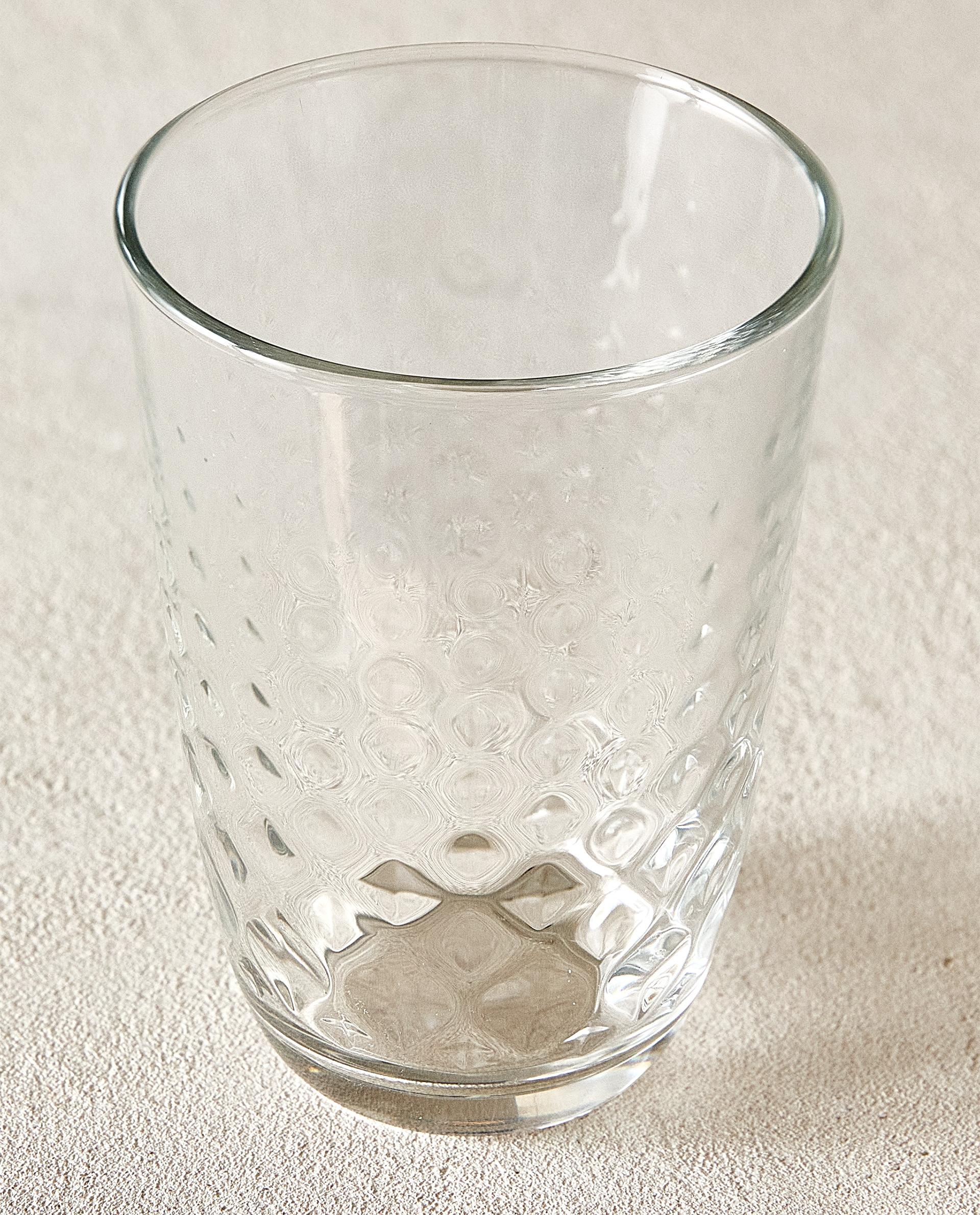 VASO VIDRIO RELIEVE RUBI
