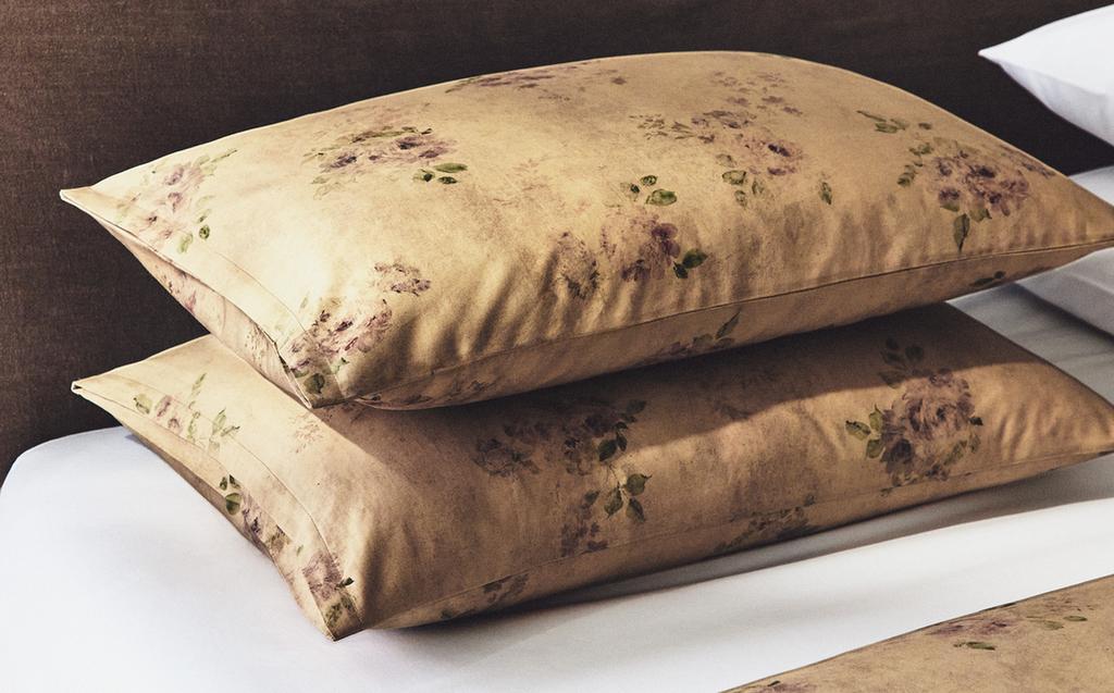 FRONHA DE TRAVESSEIRO DE CETIM COM ESTAMPADO DE FLOR