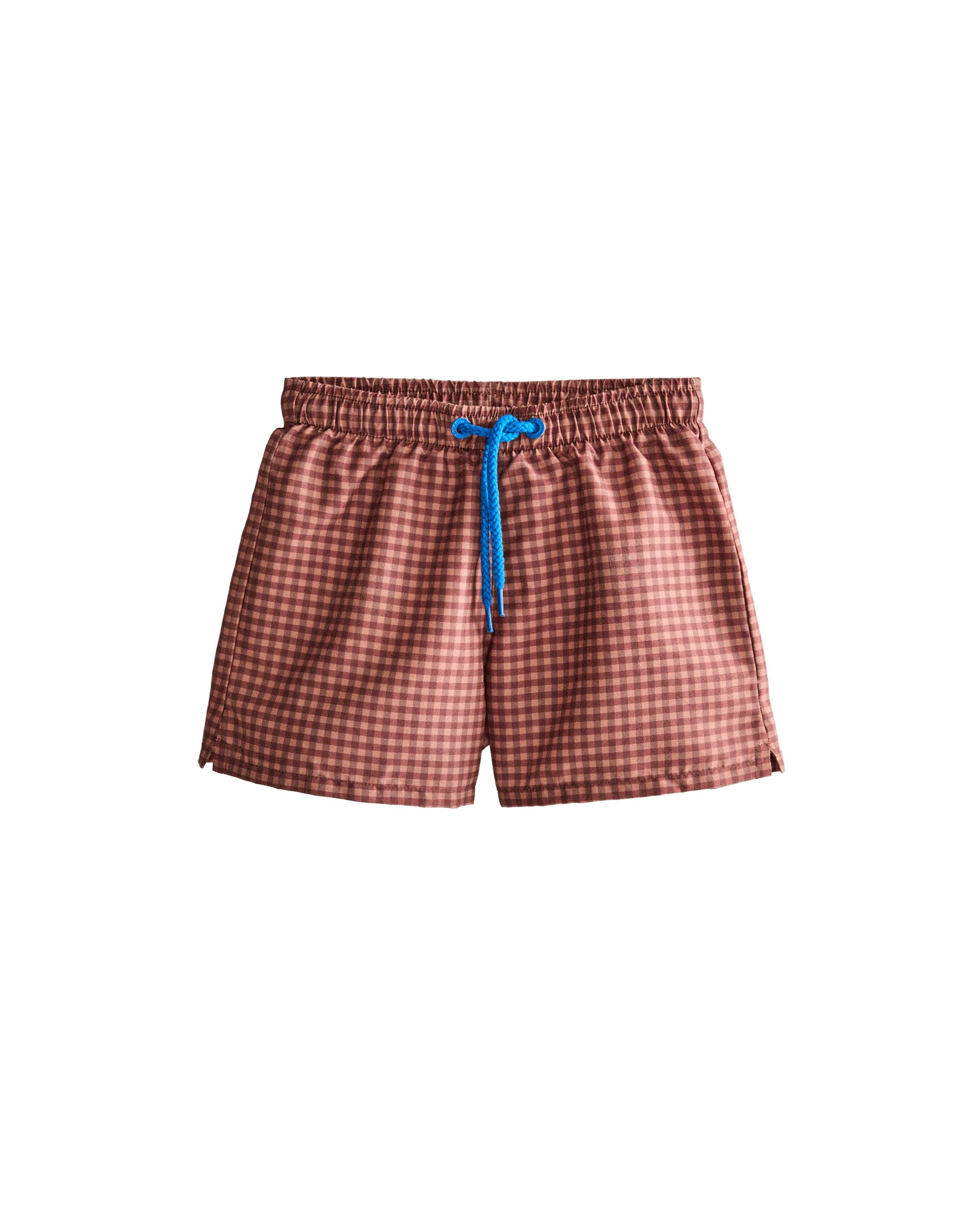 KIDS' CHECK BEACH SWIMMING TRUNKS