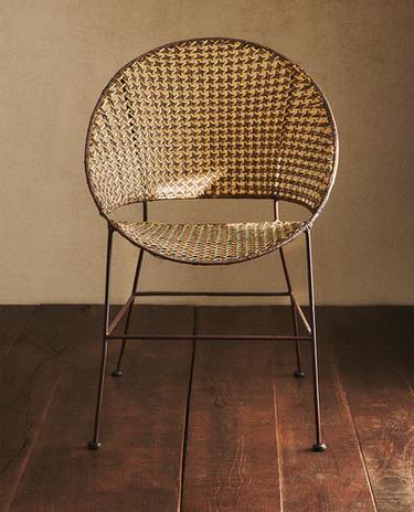 RATTAN CHAIR WITH METAL FRAME