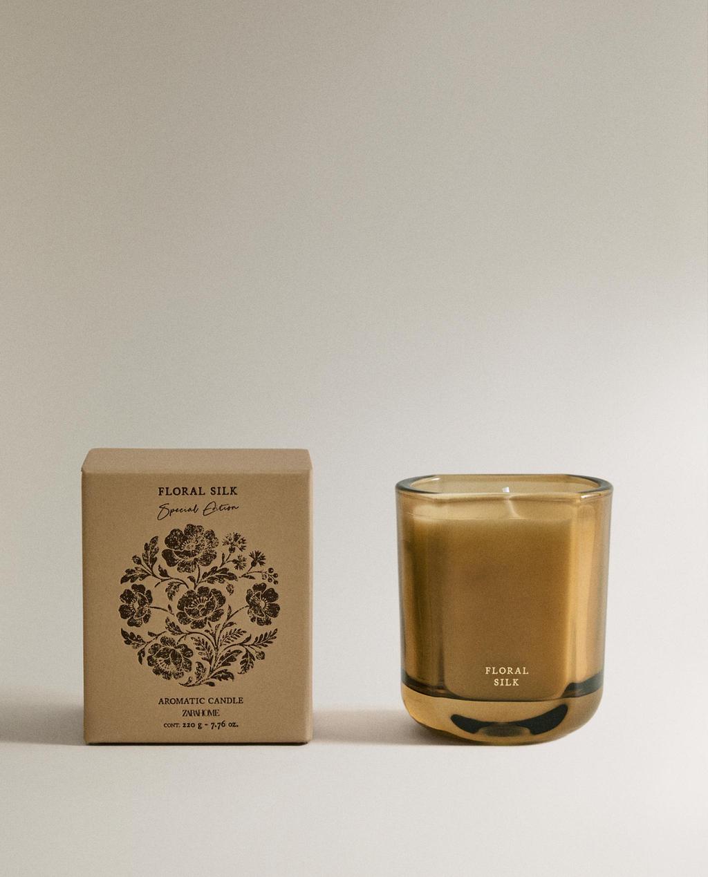 (220 G) GĖLIŲ ŠILKO AROMATINĖ ŽVAKĖ (220 G) GĖLIŲ ŠILKO AROMATINĖ ŽVAKĖ