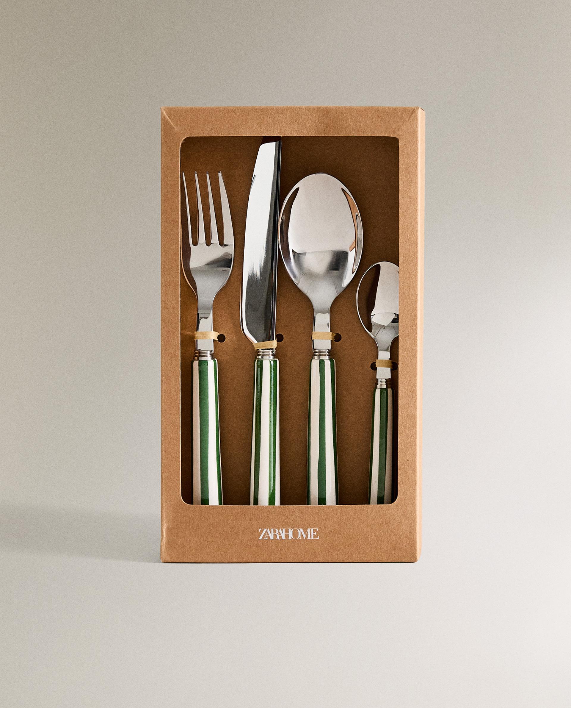 4-PIECE CUTLERY SET WITH CERAMIC HANDLE