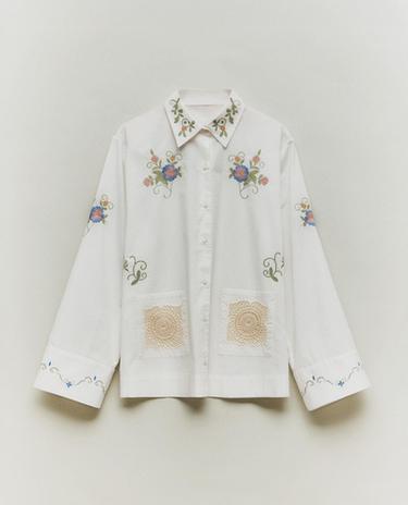 EMBROIDERED CROCHET SHIRT