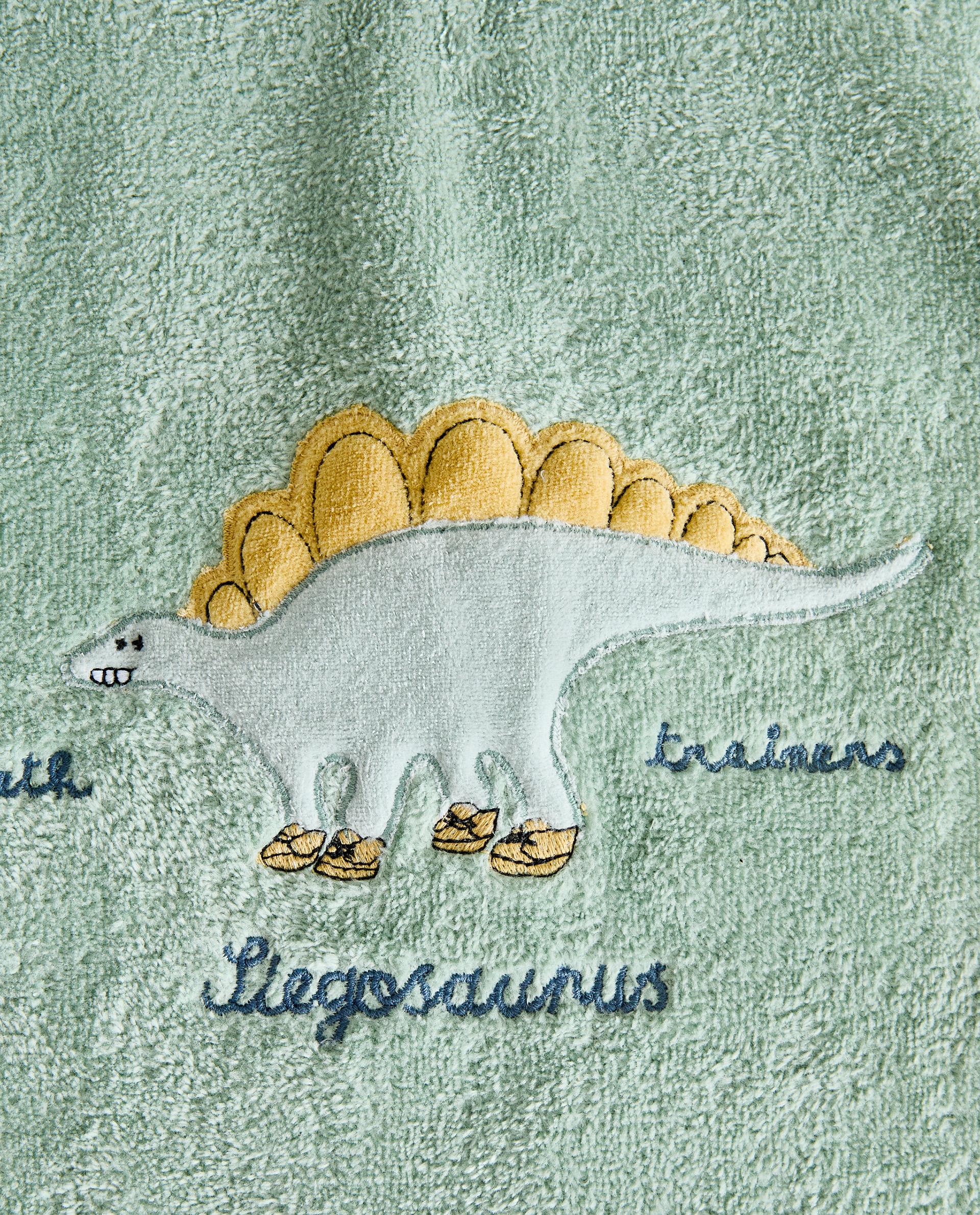 CHILDREN’S VELOUR DINOSAUR BATH TOWEL