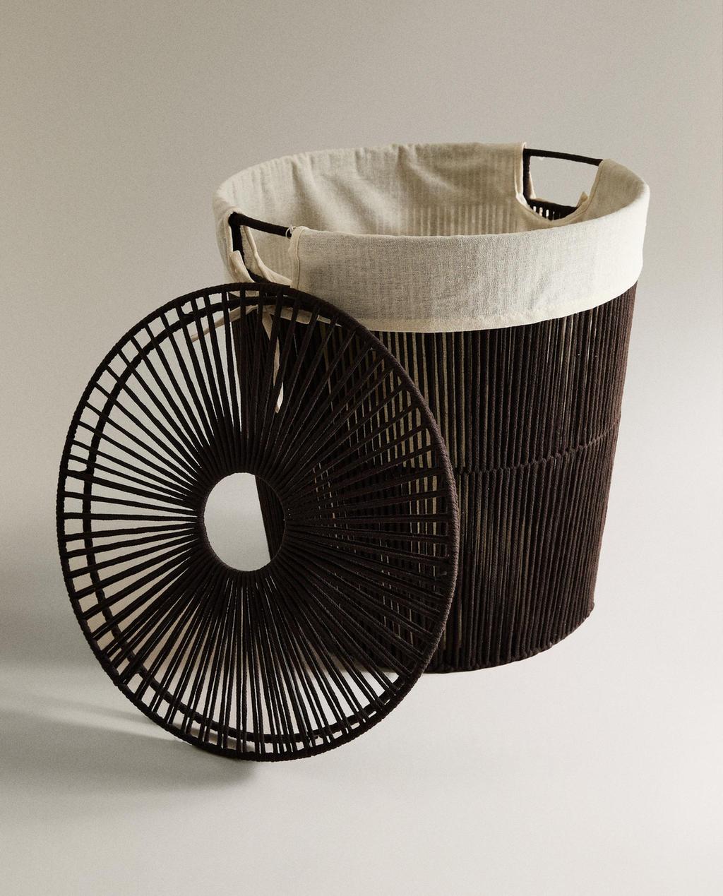 FABRIC-LINED LAUNDRY BASKET