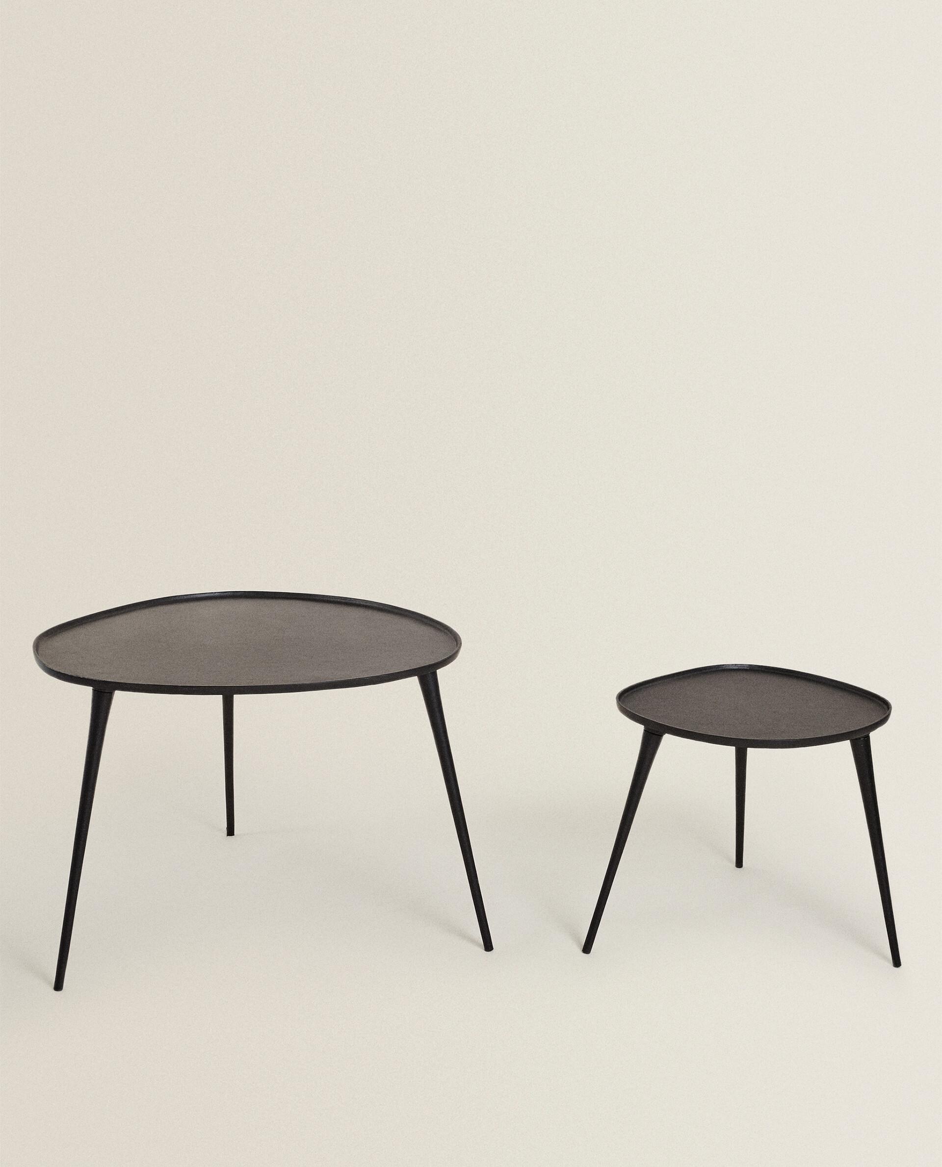 ZARA HOME マーブル サイドテーブル メタルレッグ オフホワイト