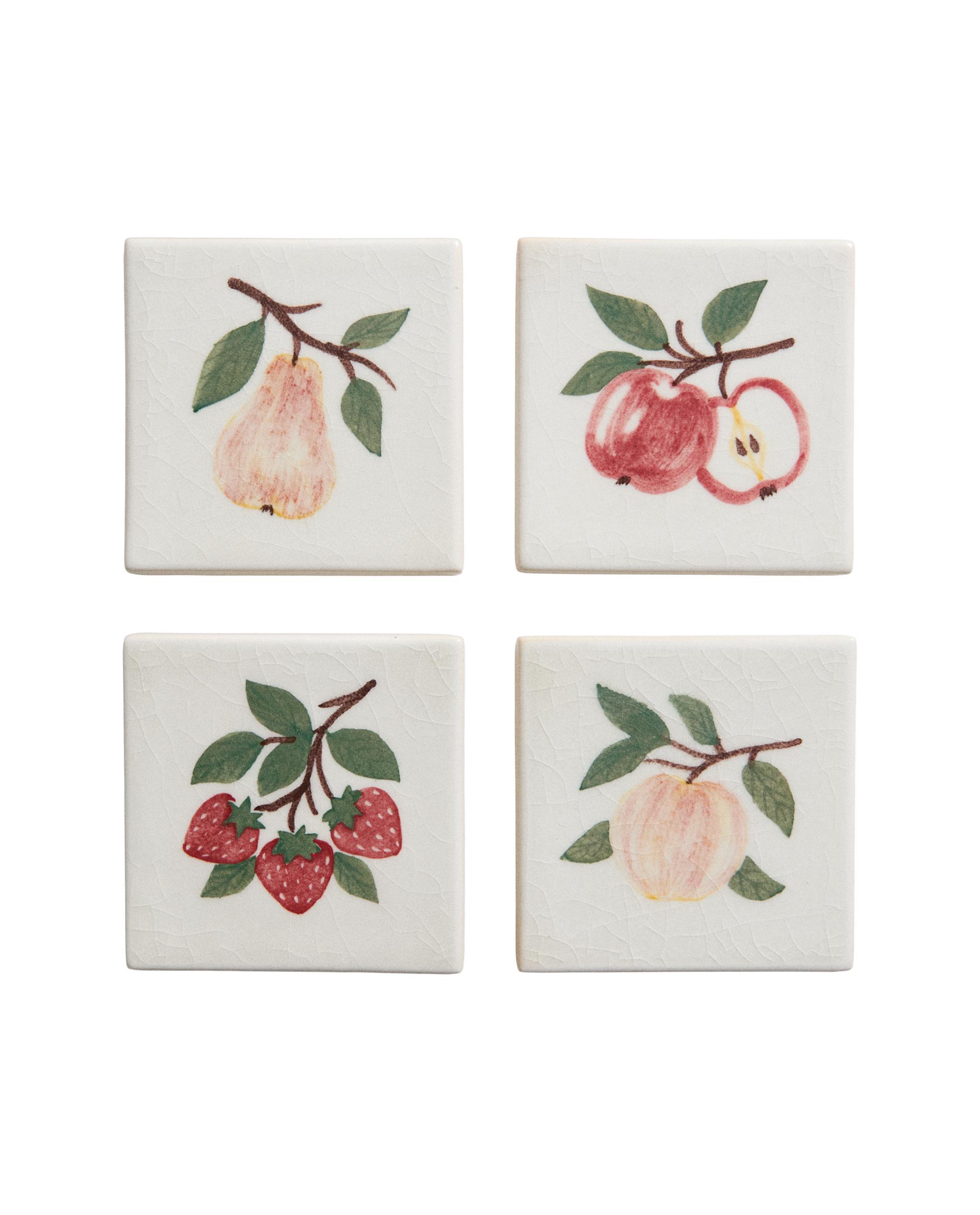 PACK OF FRUIT STONEWARE COASTERS (PACK OF 4) product thumbnail 5