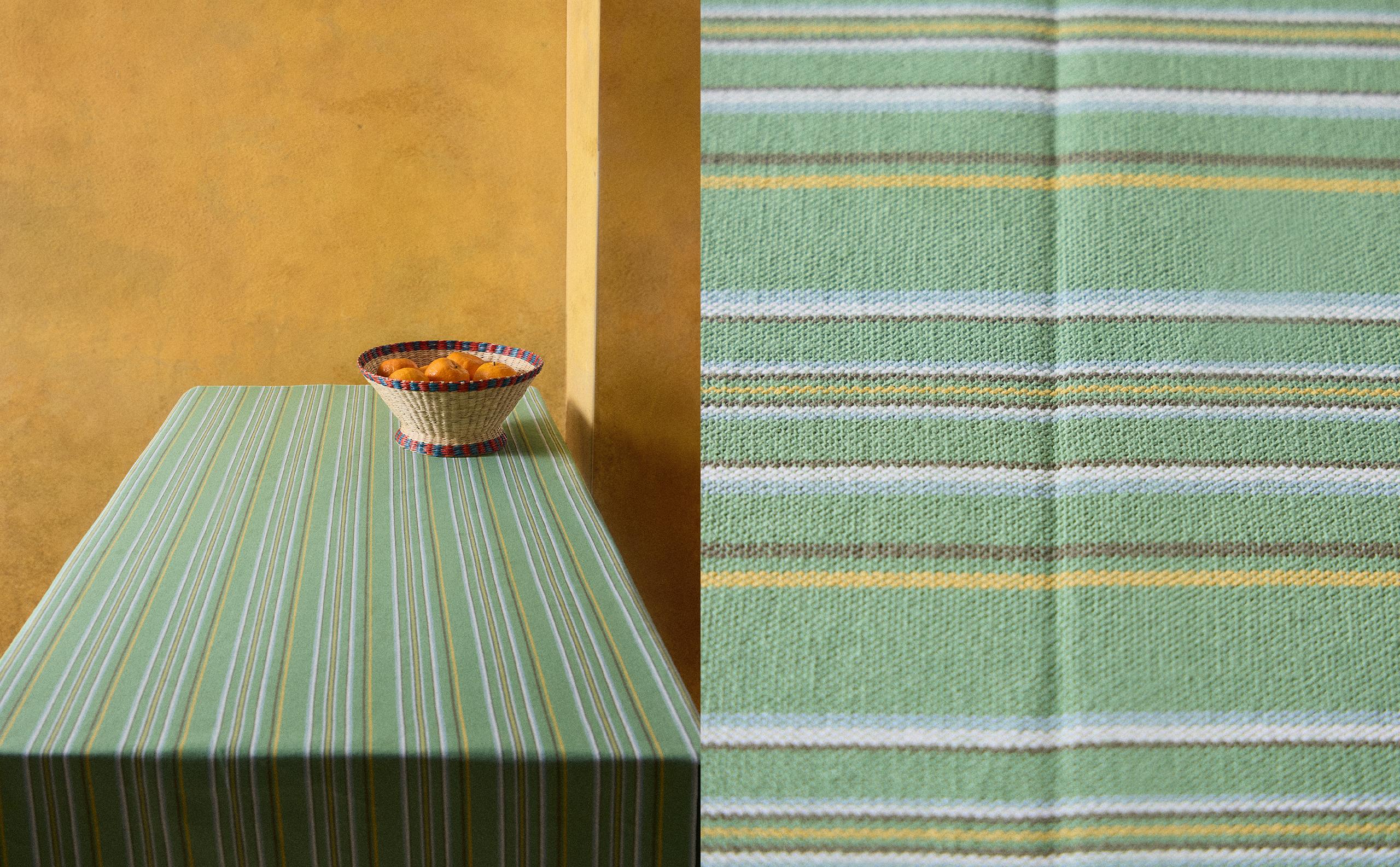 MULTICOLOURED STRIPED TABLECLOTH