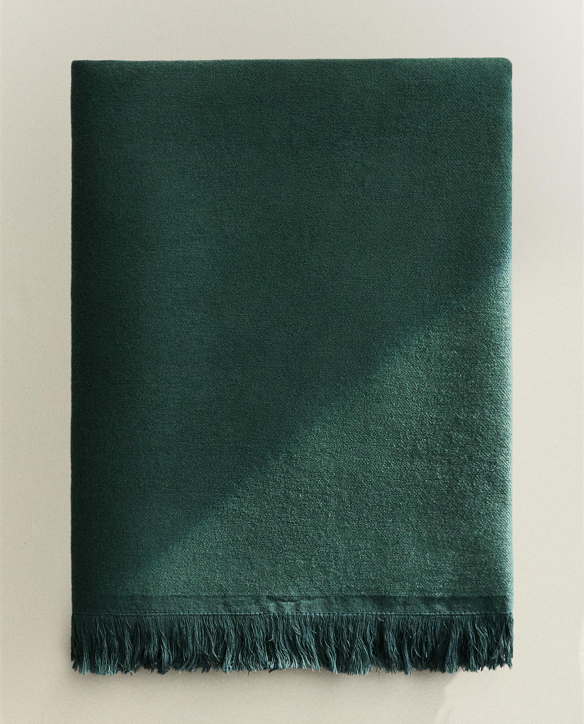 ZARA  フリンジ 付き ブランケット ホワイト ブラウン ザラホーム ZARA HOME フリンジ 付き ブランケット ホワイト ブラウン