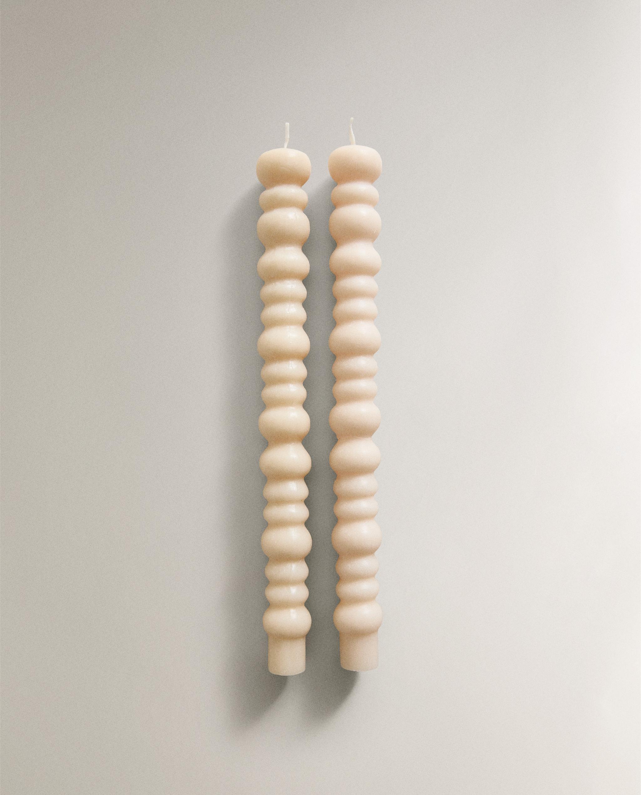 SET OF DECORATIVE WAVY CANDLES (SET OF 2) product thumbnail 2
