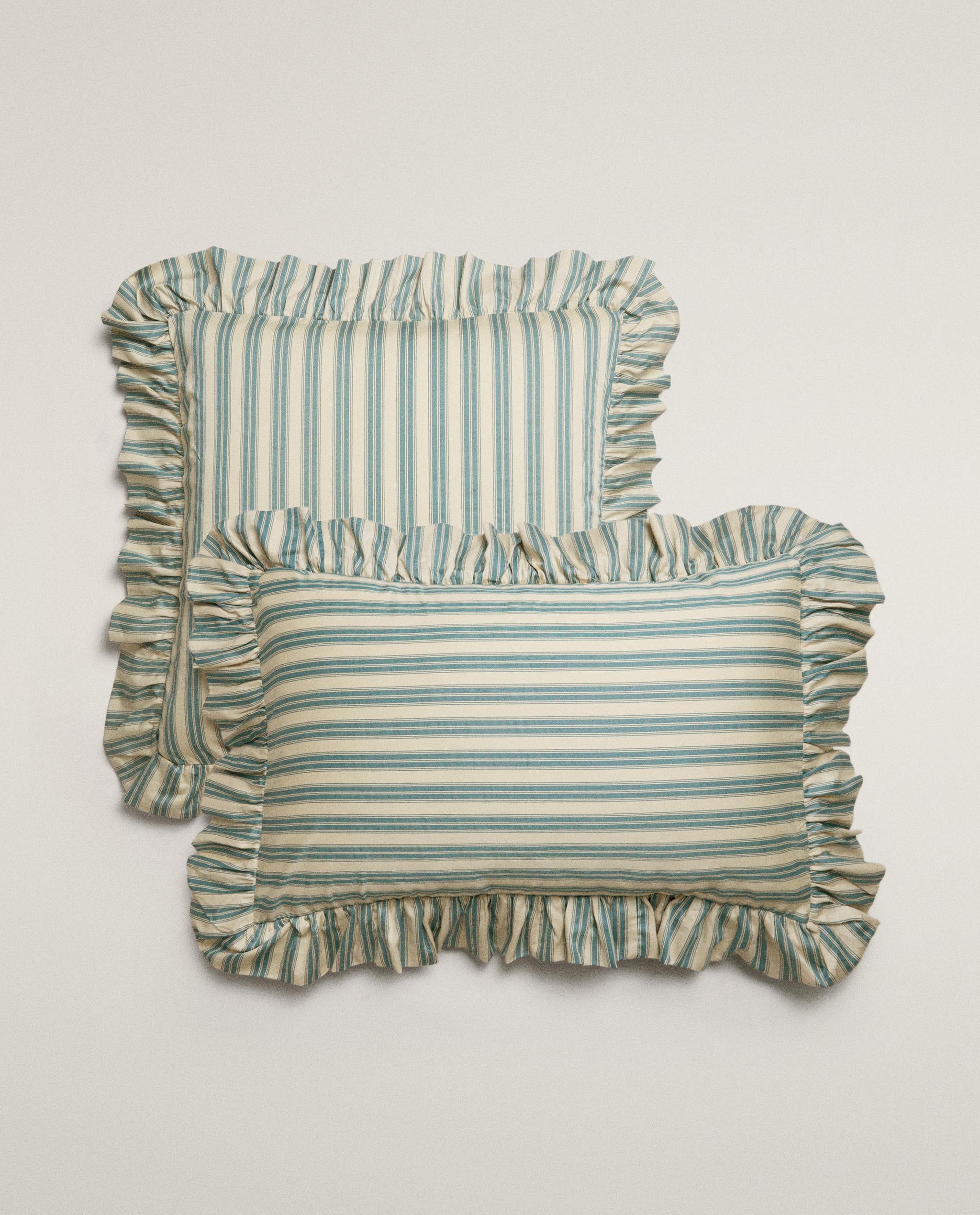 STRIPED PILLOWCASE WITH RUFFLE TRIM | KATHARINE POLE product thumbnail 11