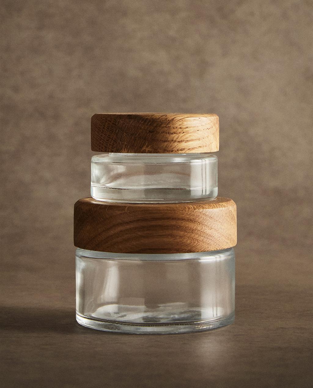 REUSABLE JAR WITH OAK LID