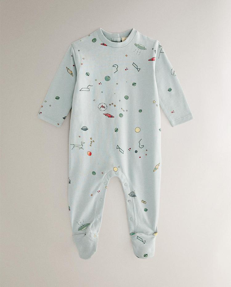 COTTON SPACE BABY ROMPER