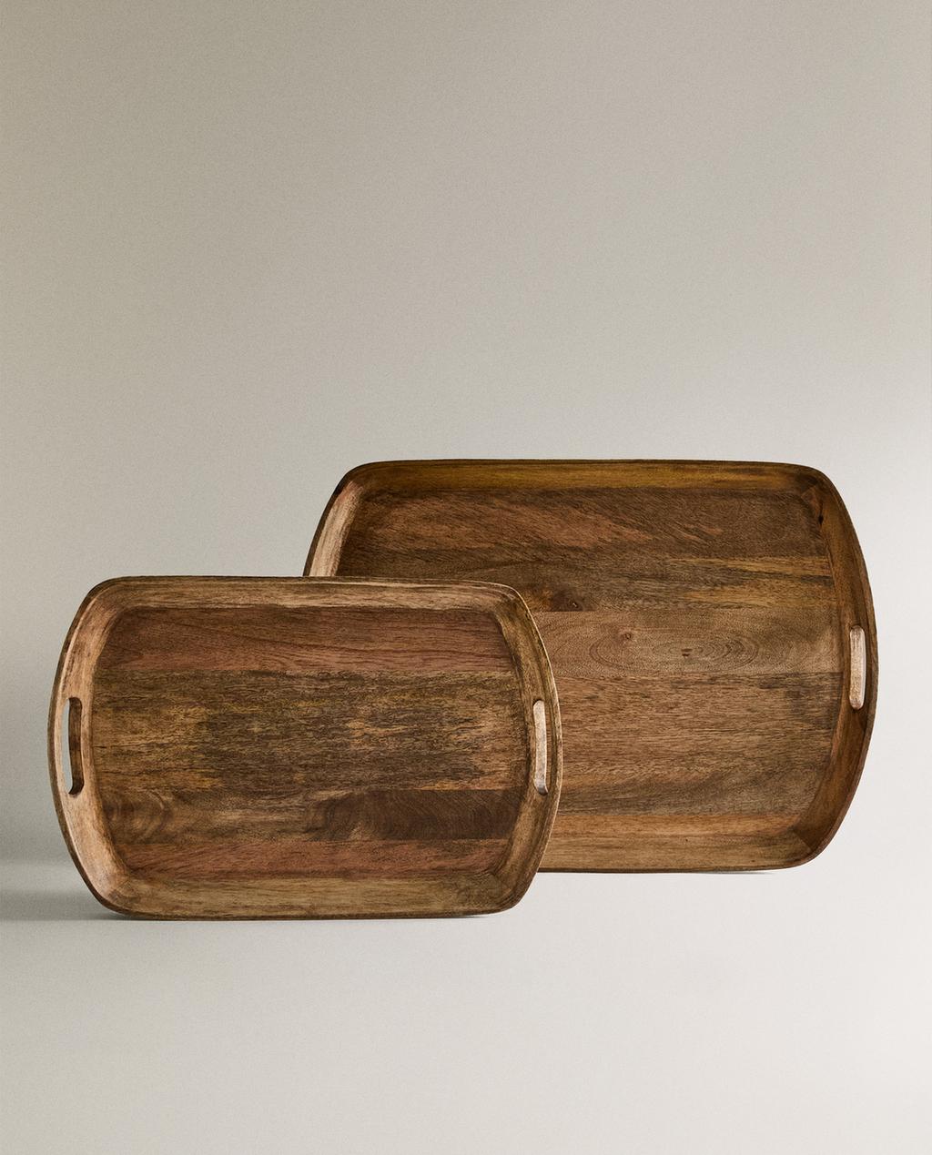 WOODEN TRAY WITH HANDLES