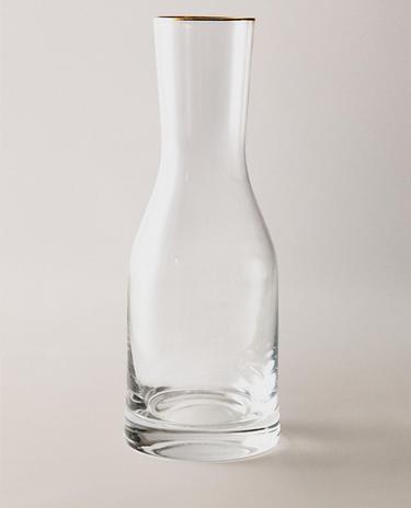 BOTTIGLIA BORDO DORATO VETRO BOHEMIA CRYSTAL