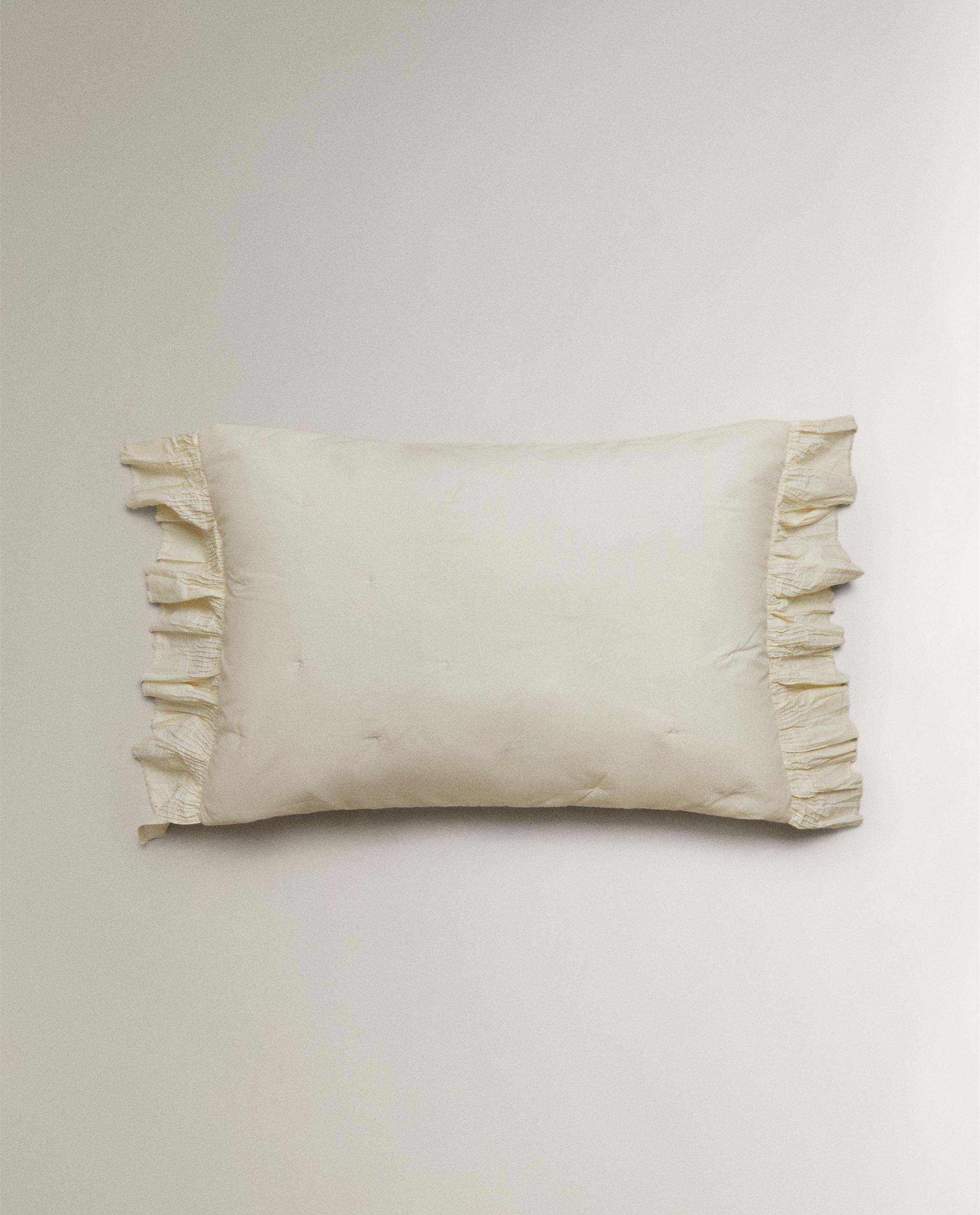 COTTON QUILTED CUSHION COVER WITH RUFFLE TRIM product thumbnail 4