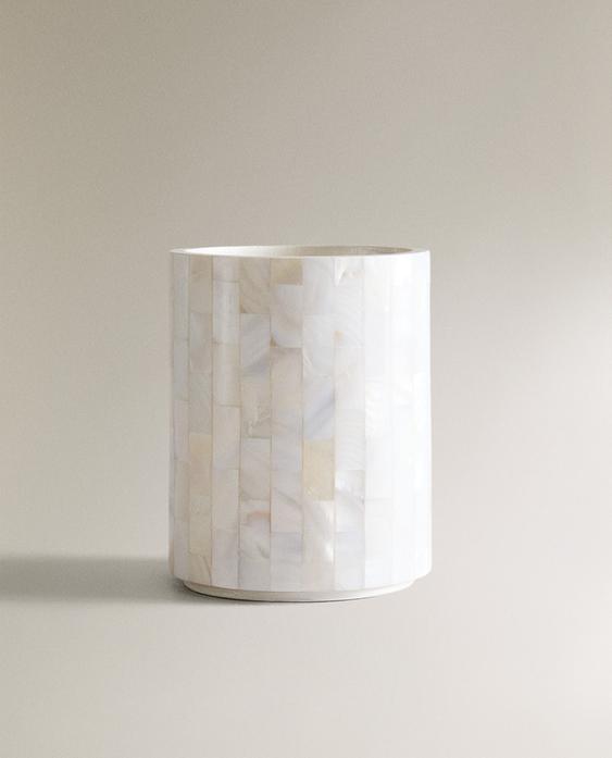 แก้วใส่แปรงสีฟันมุก