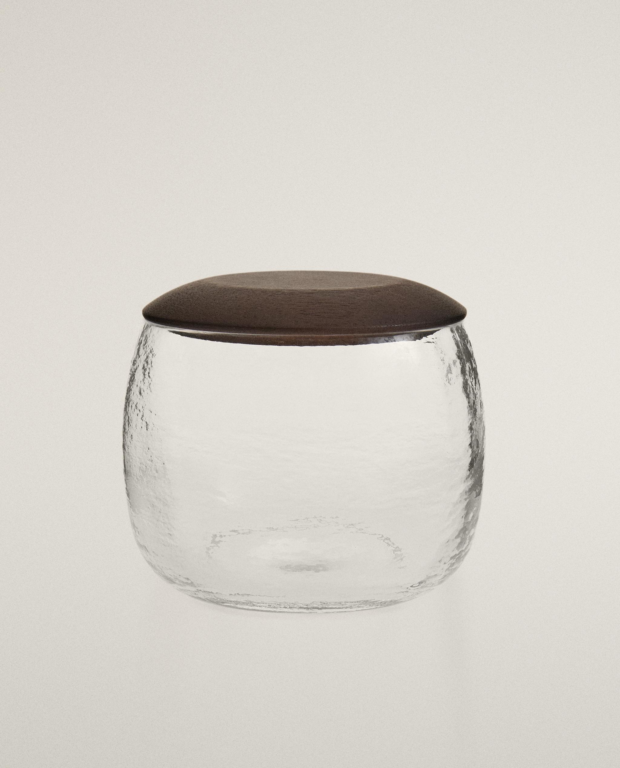 ACACIA AND GLASS WOOD BATHROOM ORGANISER JAR product thumbnail 7