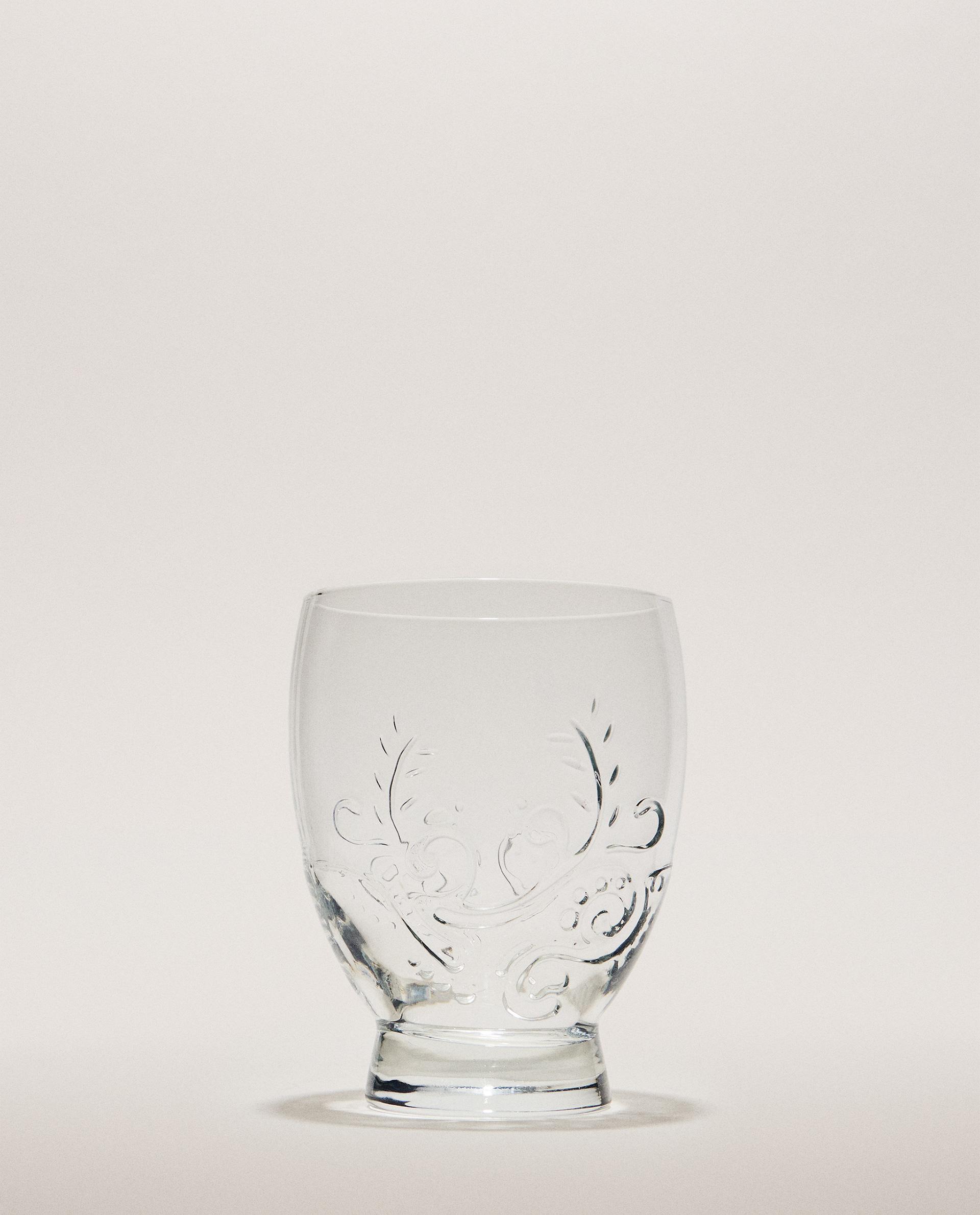 GLAS MIT BLUMENRELIEF GLAS MIT BLUMENRELIEF