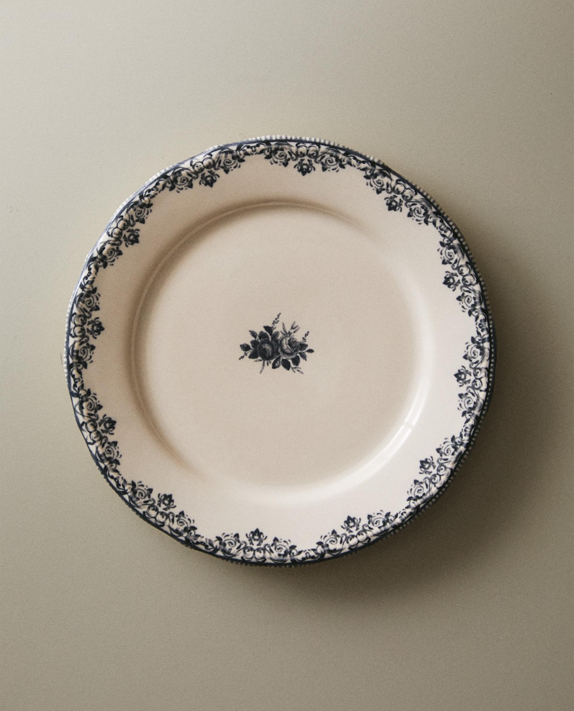 POSITIONED DRAWING DESSERT PLATE | Zara Home United States of America