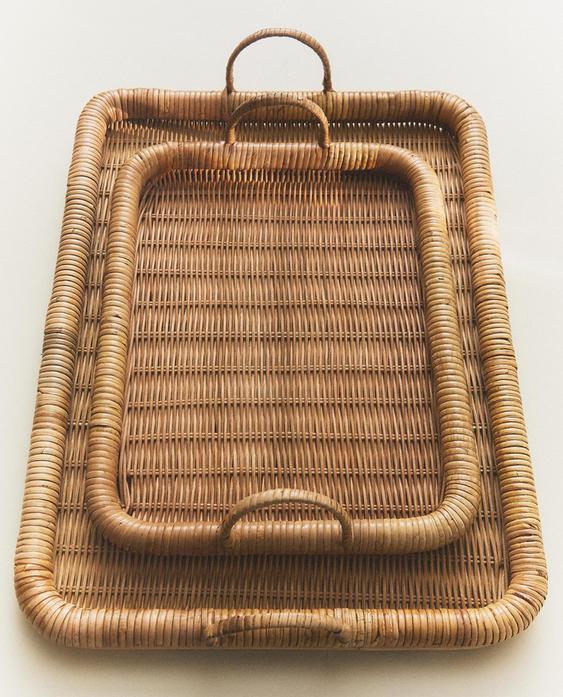 RECTANGULAR RATTAN TRAY