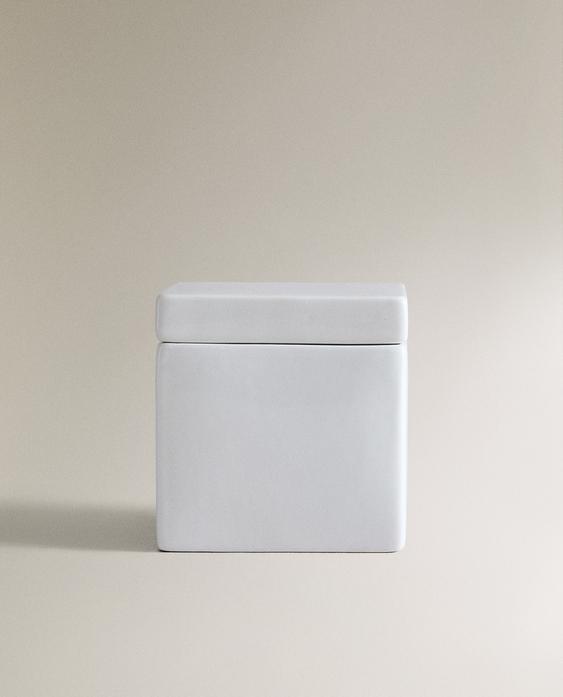 VALKOINEN KERAAMINEN KYLPYHUONEEN SÄILYTYSPURKKI