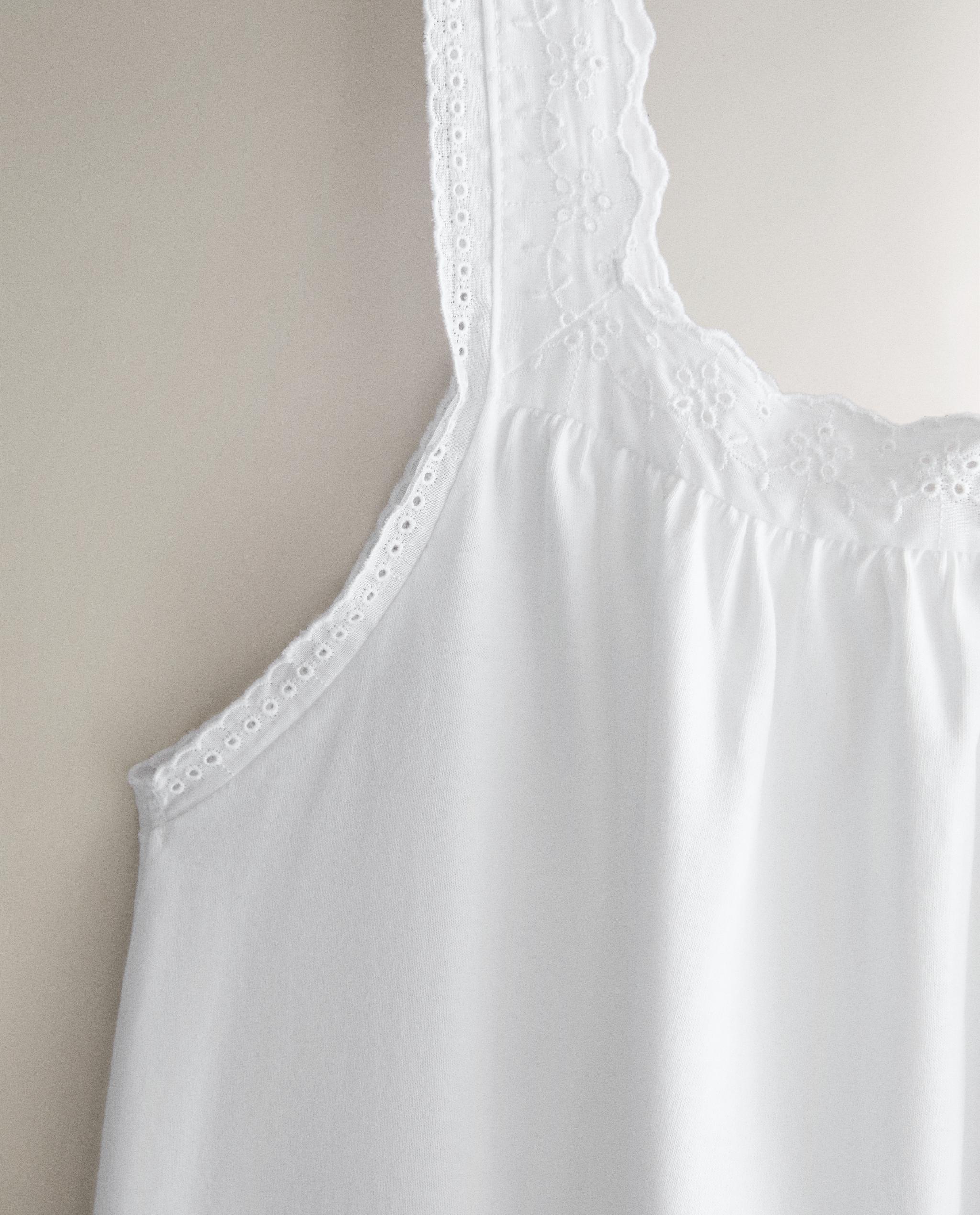 COTTON NIGHTDRESS WITH LACE TRIM product thumbnail 2