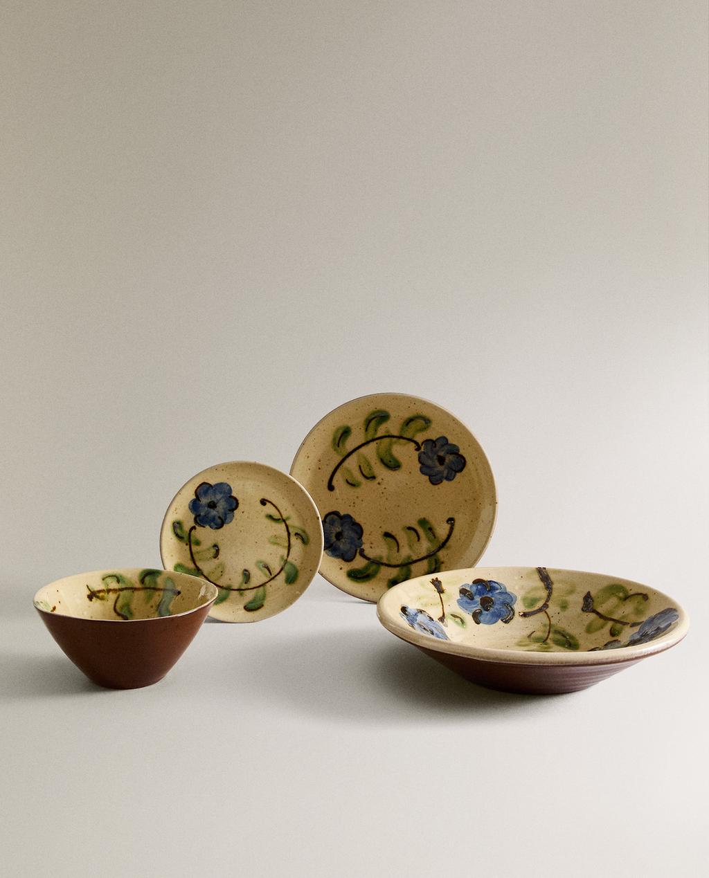 FLORAL EARTHENWARE TABLEWARE