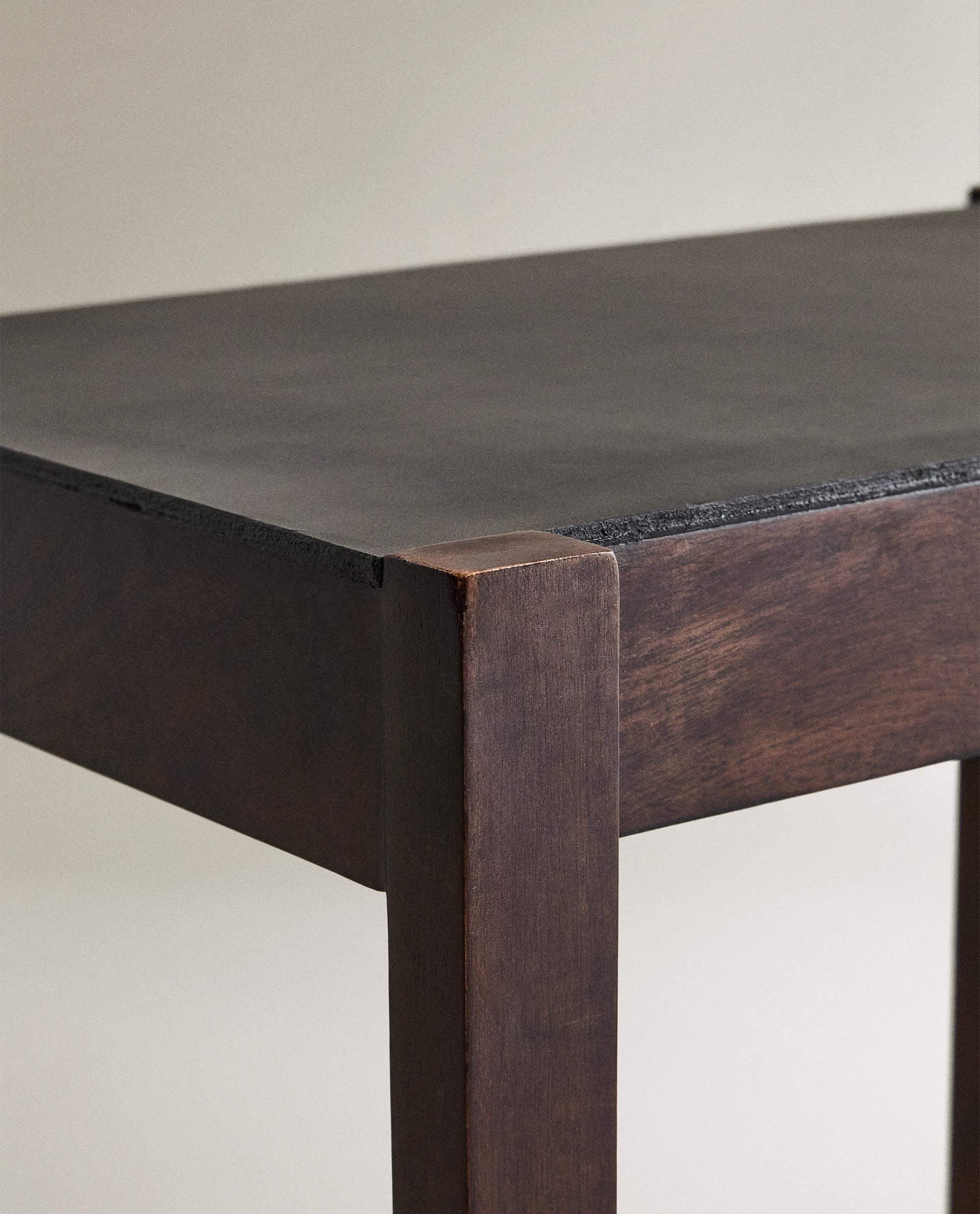 PETITE TABLE BOIS CUIR