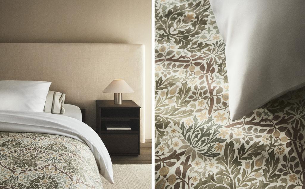 MORRIS & CO. LEAVES COTTON SATEEN DUVET COVER MORRIS & CO. LEAVES COTTON SATEEN DUVET COVER