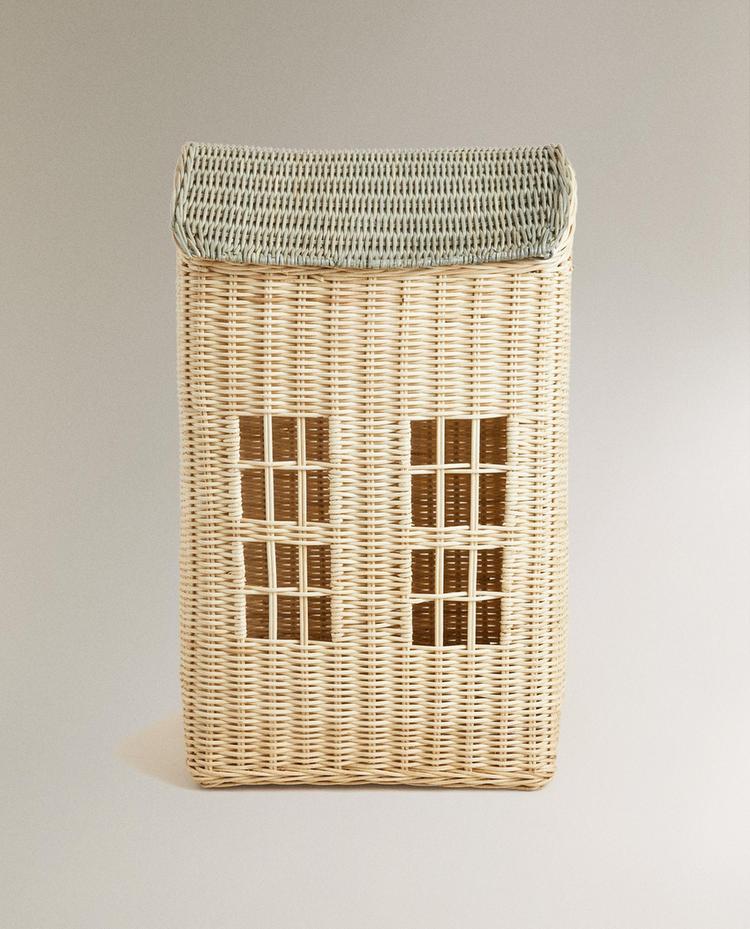 KIDS' RATTAN HOUSE BASKET