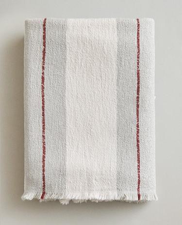 COPERTA LINO COTONE RIGHE