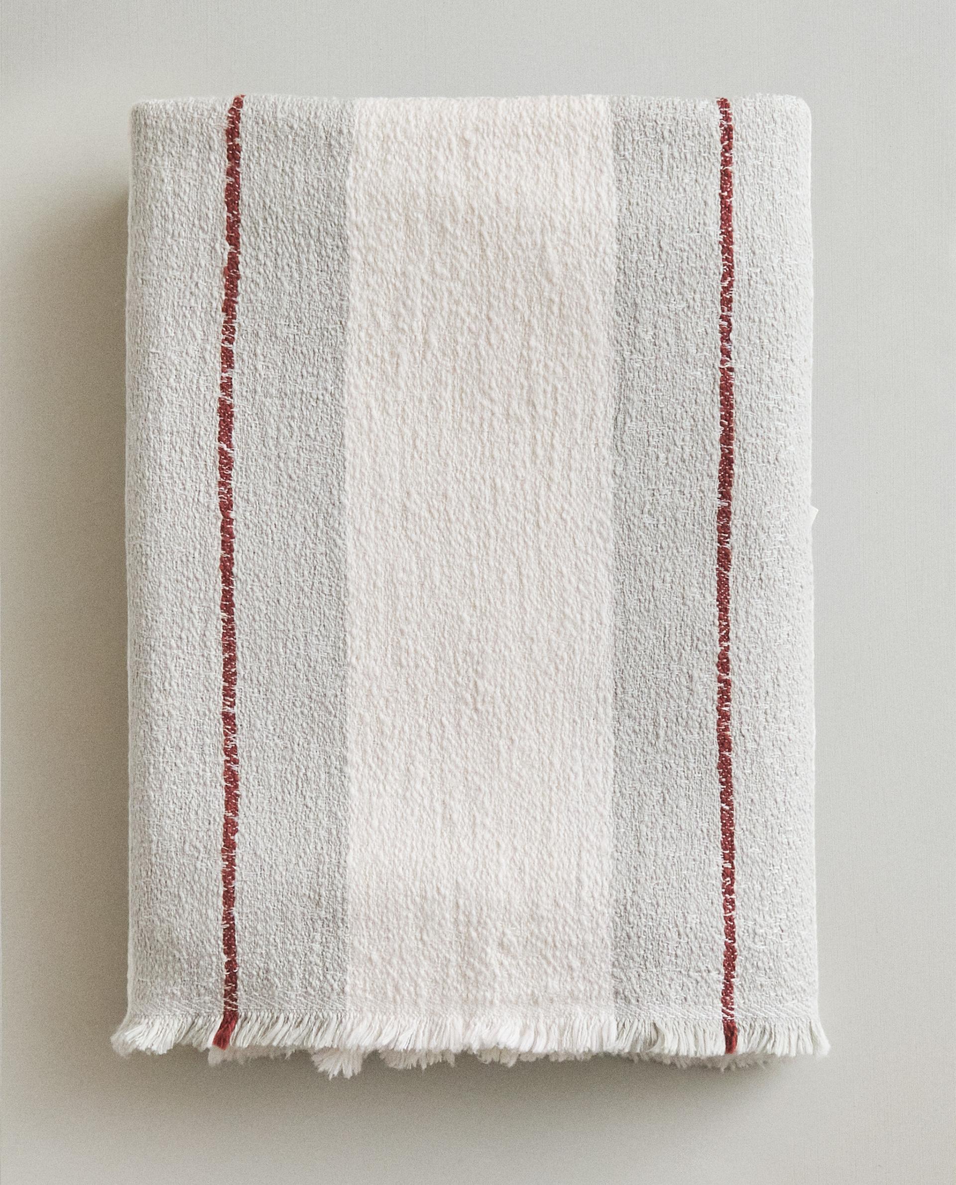 GESTREEPTE KATOENEN LINNEN DEKEN GESTREEPTE KATOENEN LINNEN DEKEN