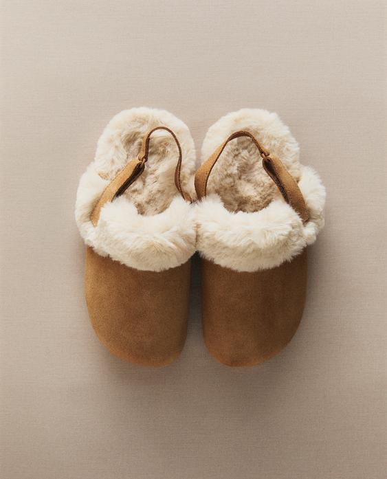 قبقاب جلد دافئ للأطفال