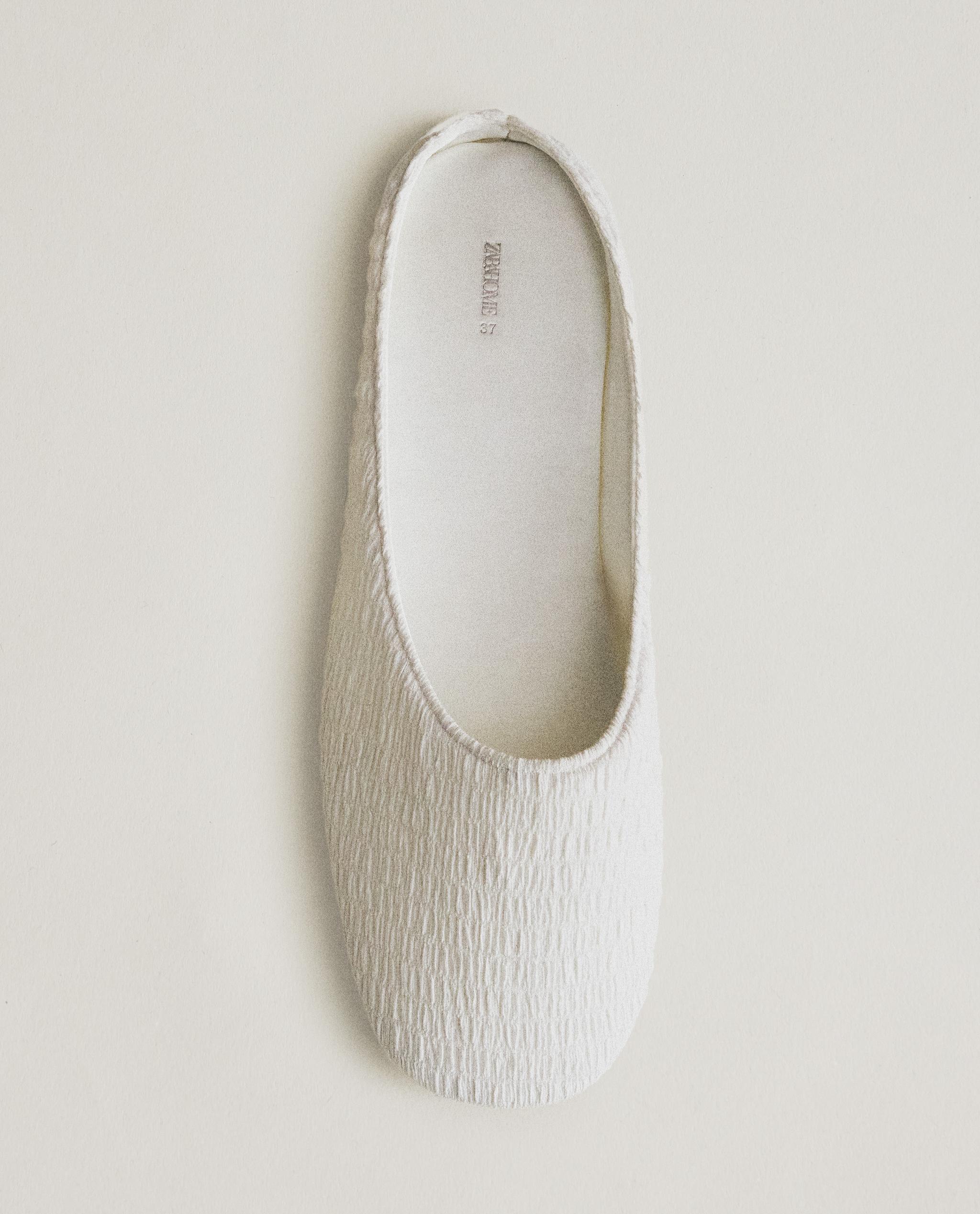 PLEATED SLIPPERS WITH LEATHER SOLE product thumbnail 8