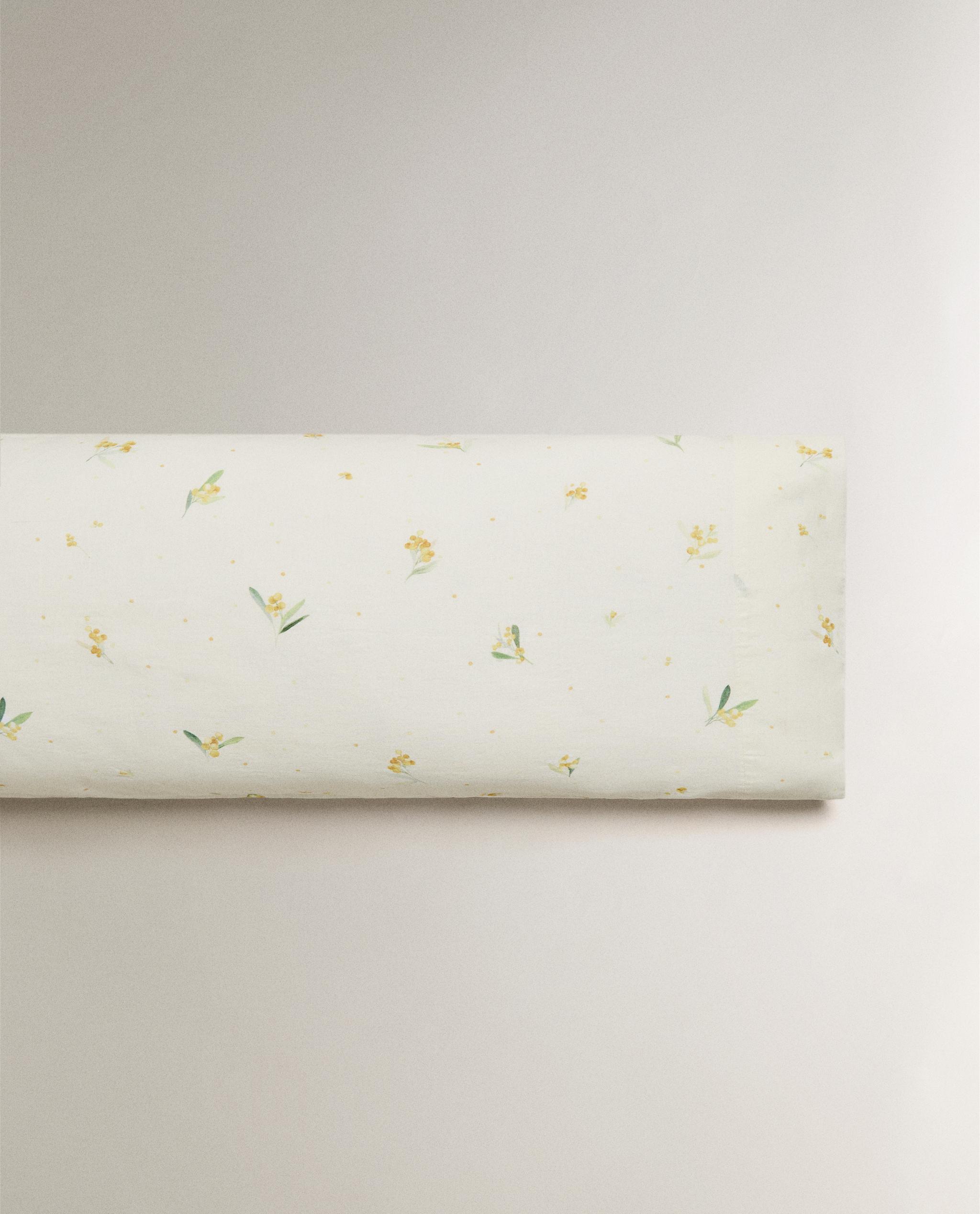 ZARA ミモザ柄デュペカバー&ピローケース リネンコットン ミモザ ピローケース | Zara Home 日本/Japan