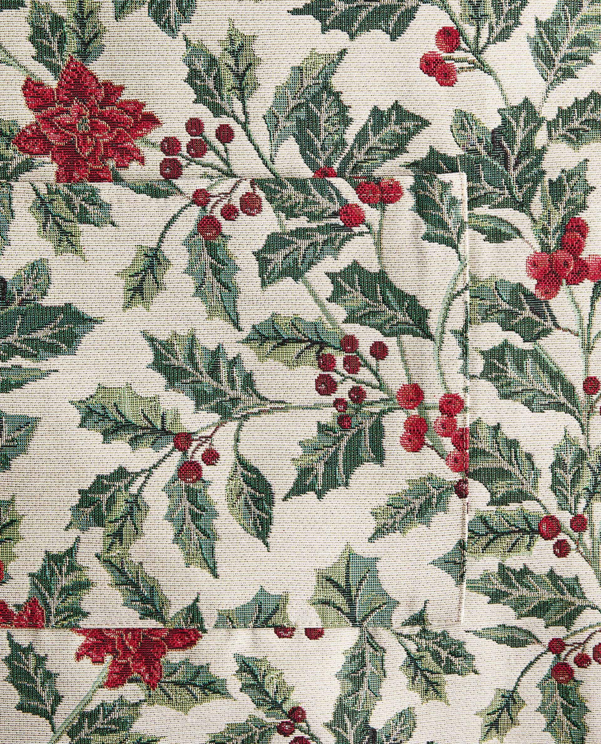 CHRISTMAS POINSETTIA JACQUARD APRON