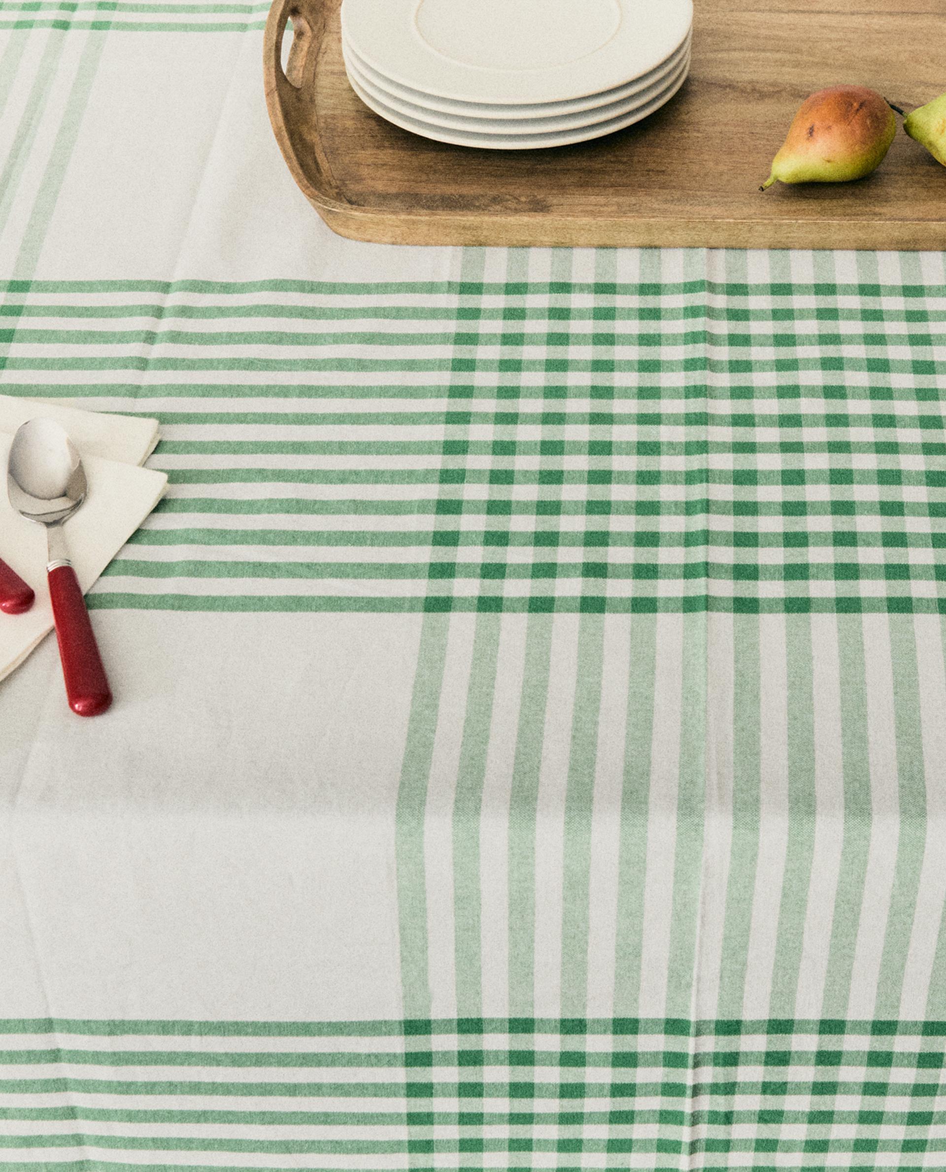 DYED COTTON CHECK TABLECLOTH
