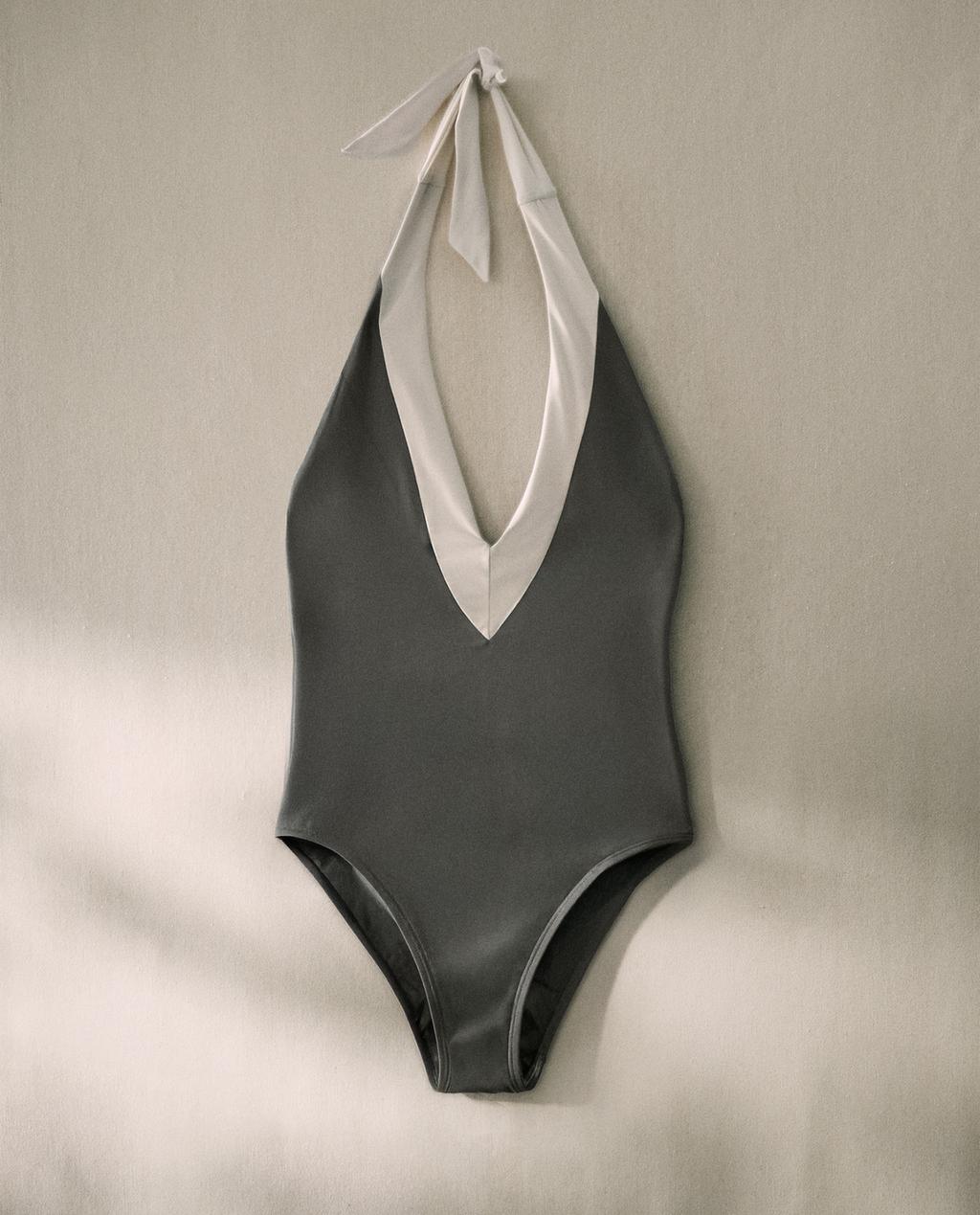 TIED HALTER BEACH SWIMSUIT
