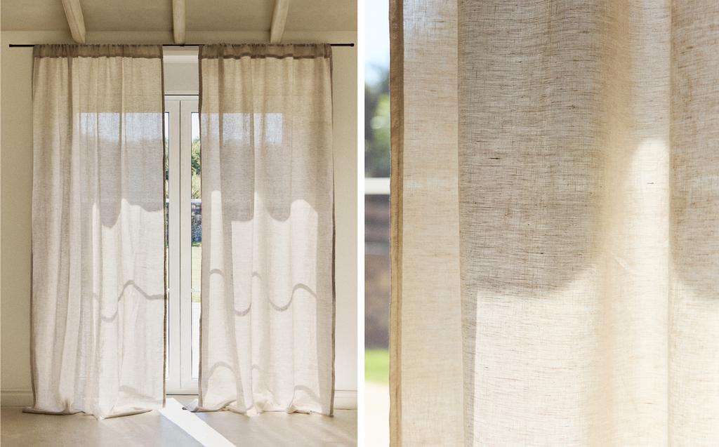 MEDIUM OPACITY FADED LINEN CURTAIN