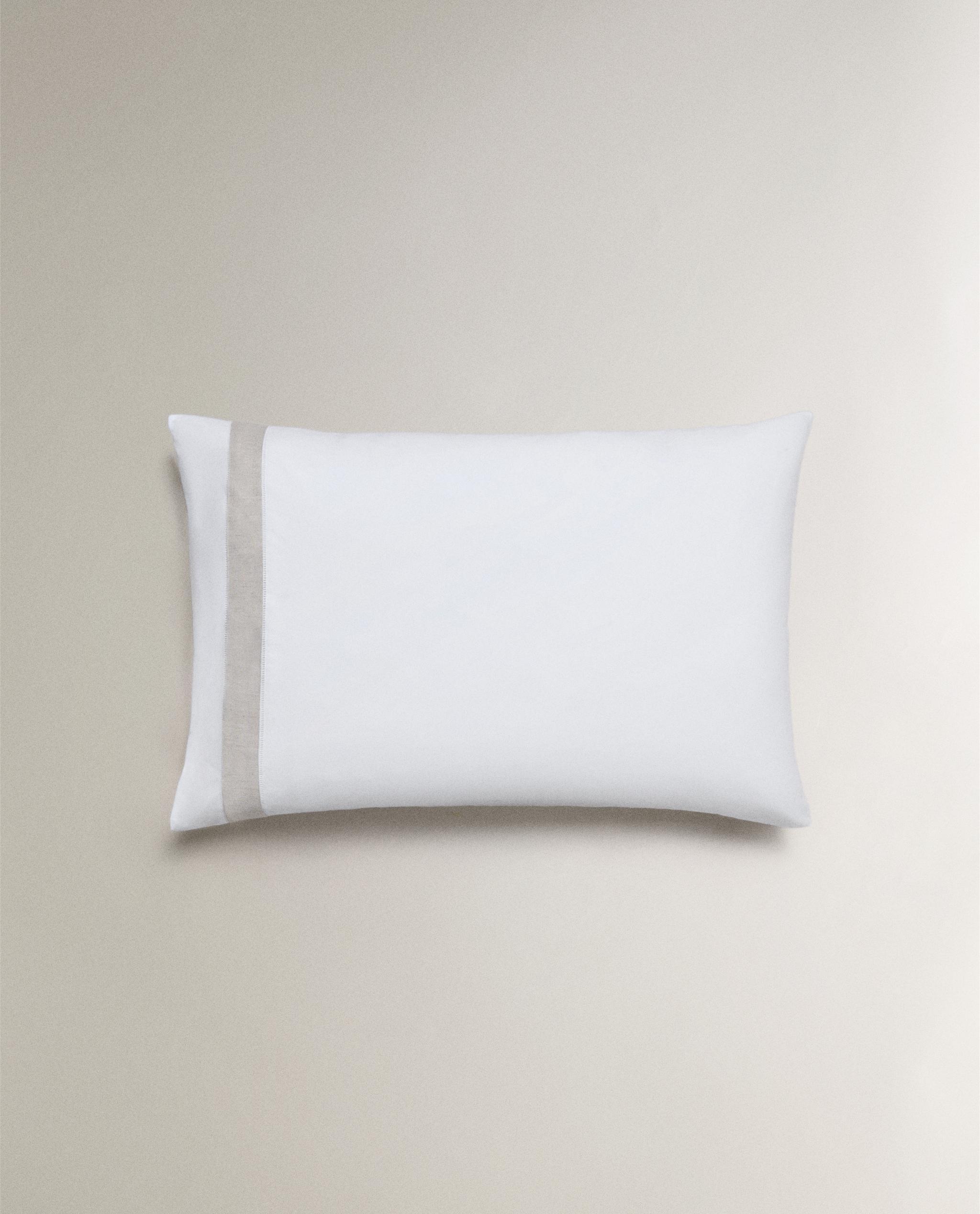 COTTON PILLOWCASE WITH LINEN BORDER product thumbnail 5