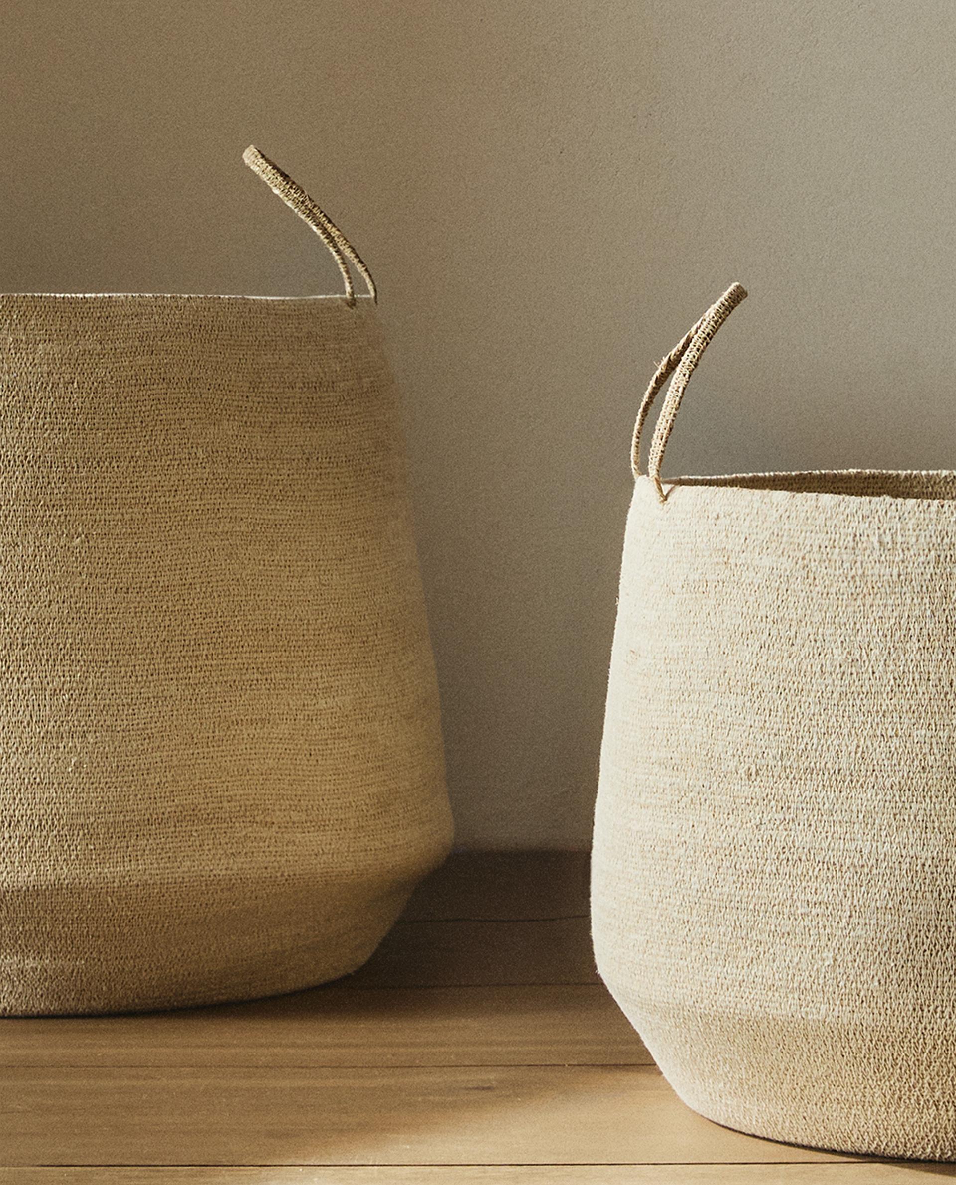 SEAGRASS BASKETS WITH HANDLES