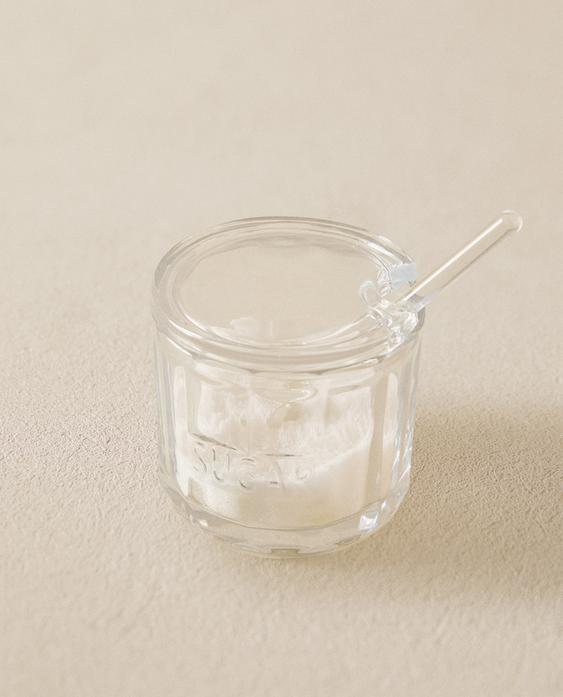 SUCRIER VERRE RECYCLABLE COUVERCLE