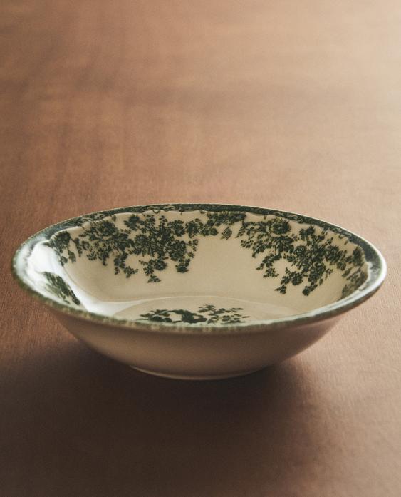 FLORAL EARTHENWARE BOWL