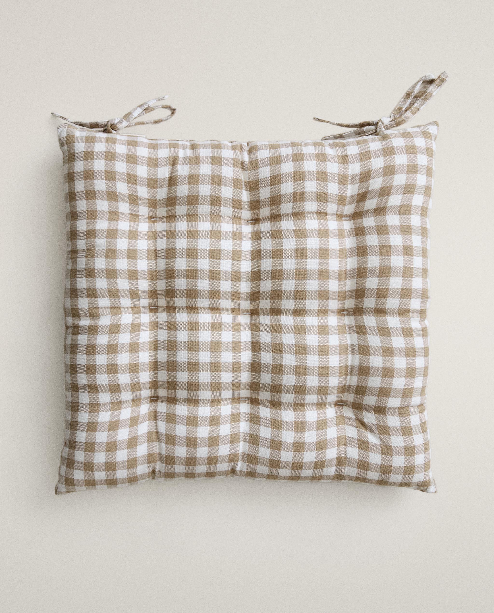 DYED THREAD CHECK CHAIR CUSHION product thumbnail 5