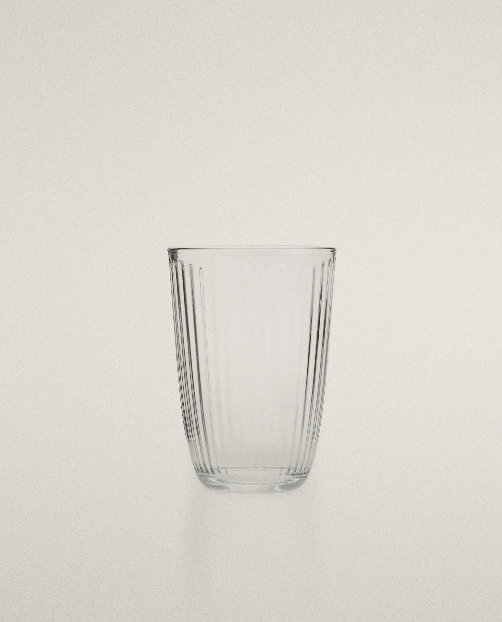 GLASS SOFT DRINK TUMBLER WITH LINE DESIGN product thumbnail 5