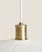 Large Ecru Ceiling Lamp with Golden Detail