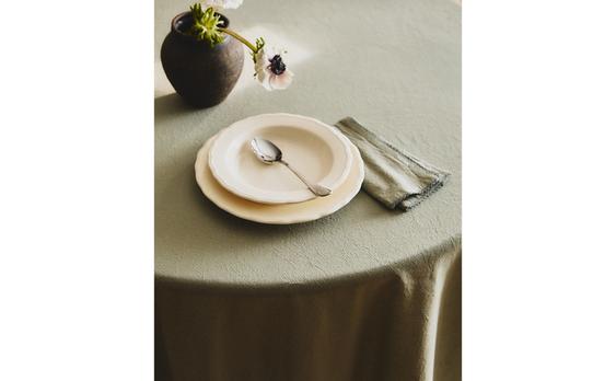 PLAIN DYED THREAD ROUND TABLECLOTH