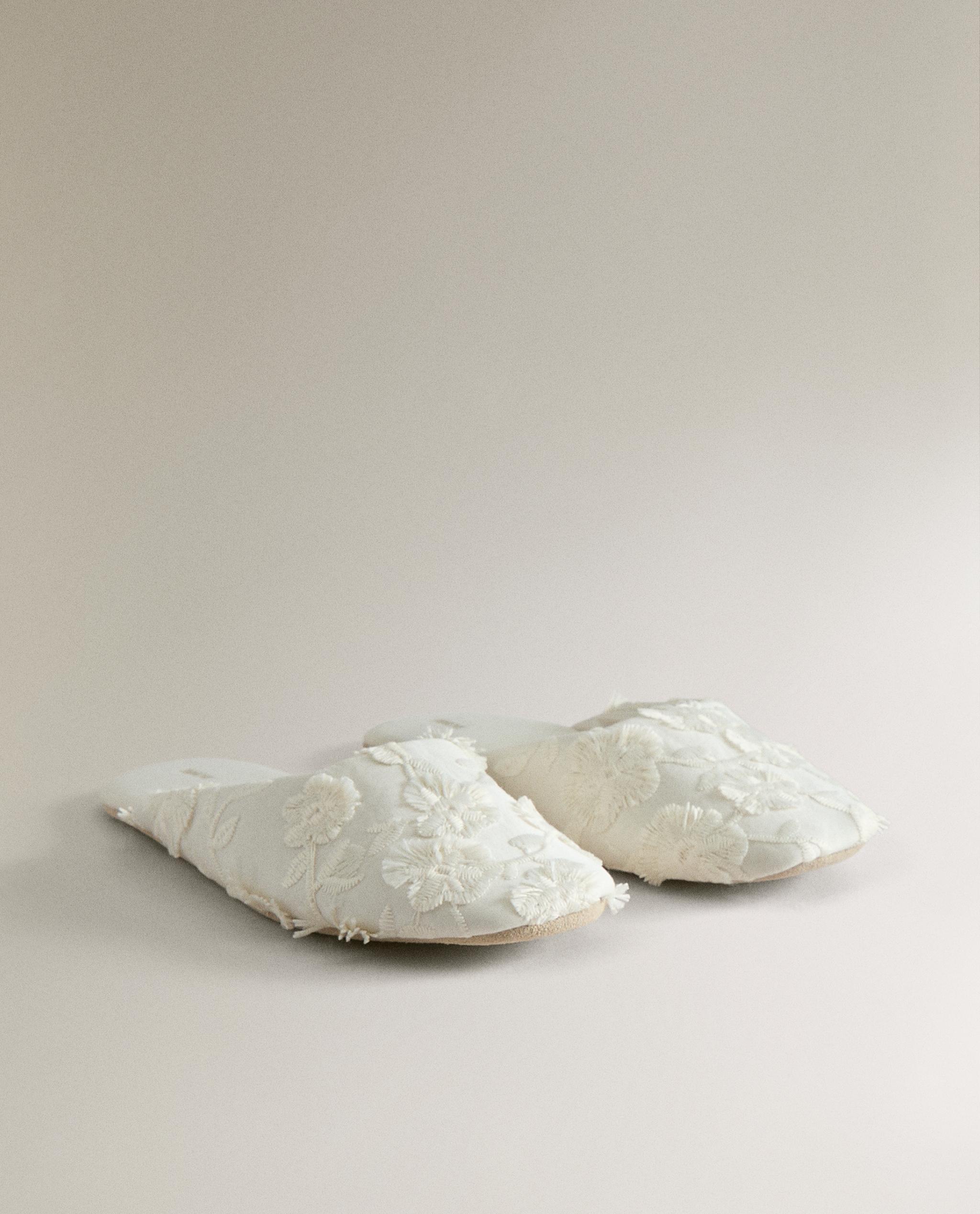 FLORAL MULE SLIPPERS WITH LEATHER SOLE product thumbnail 5